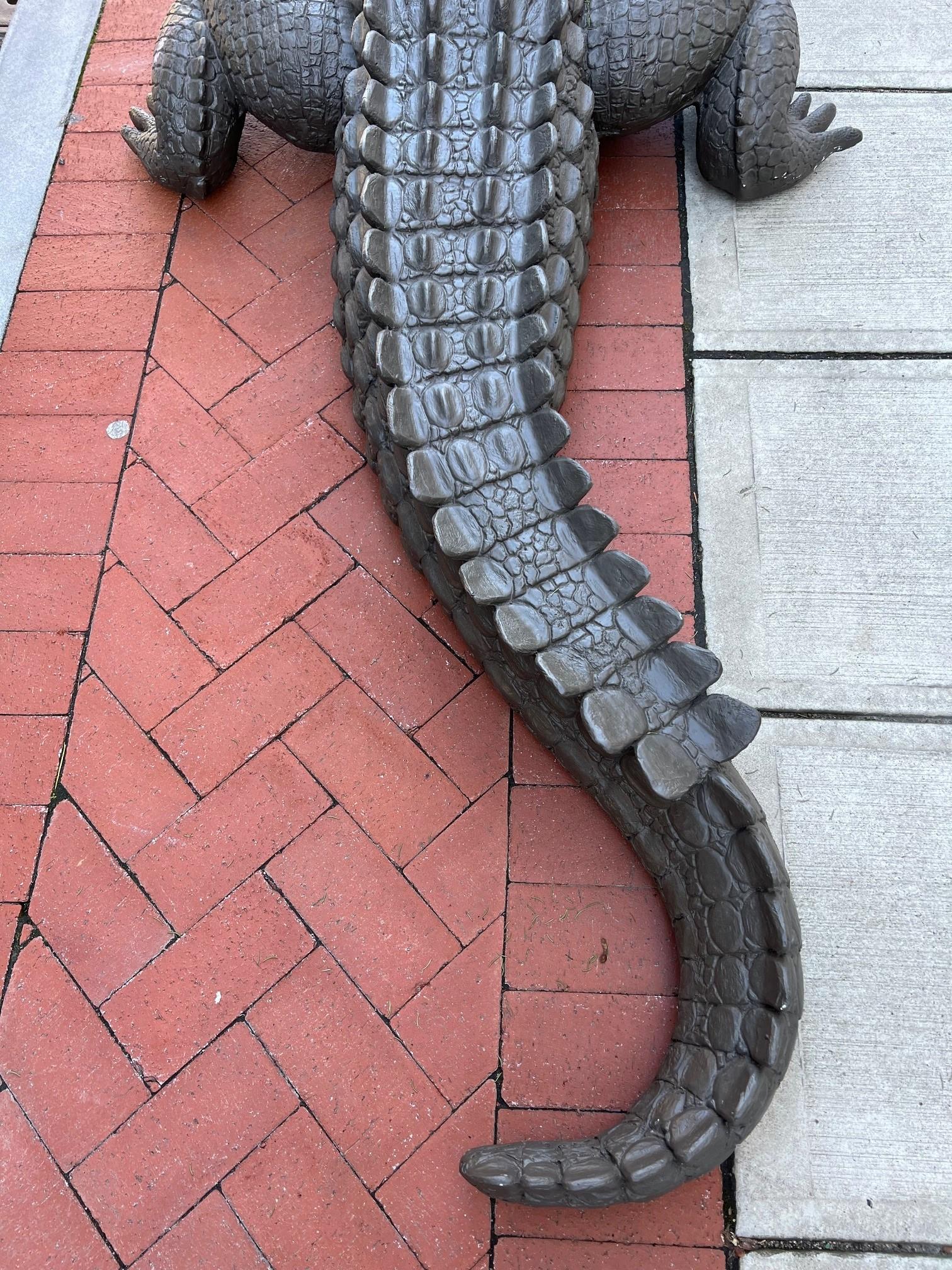 Large Lifesize Fiberglass American Alligator  For Sale 9