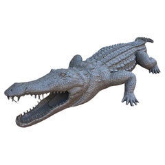 Großer lebensgroßer amerikanischer Alligator aus Glasfaser 