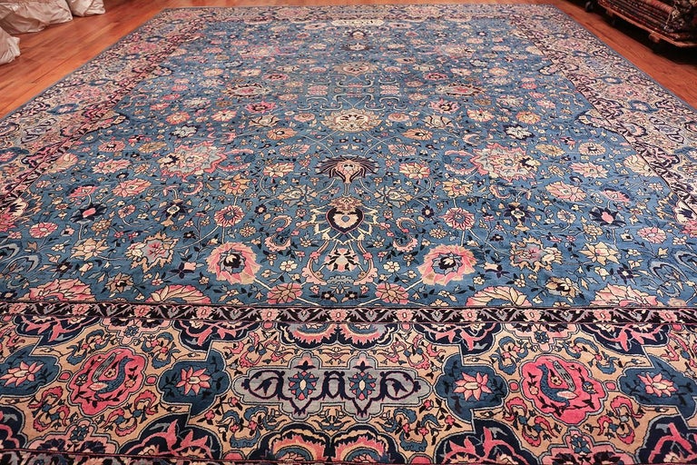 Large Light Blue Antique Indian Agra Rug At 1stdibs