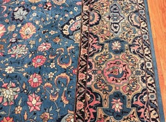 Large Light Blue Antique Indian Agra Rug