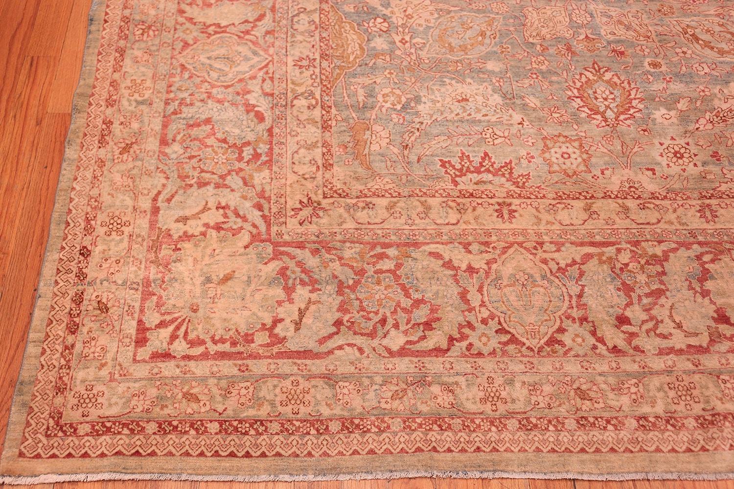 Kirman Large Light Blue Antique Persian Kerman Rug. Size: 12 ft 10 in x 19 ft 7 in For Sale