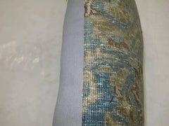 Large Light Blue Persian Oriental Antique Tabriz Rug Pillow