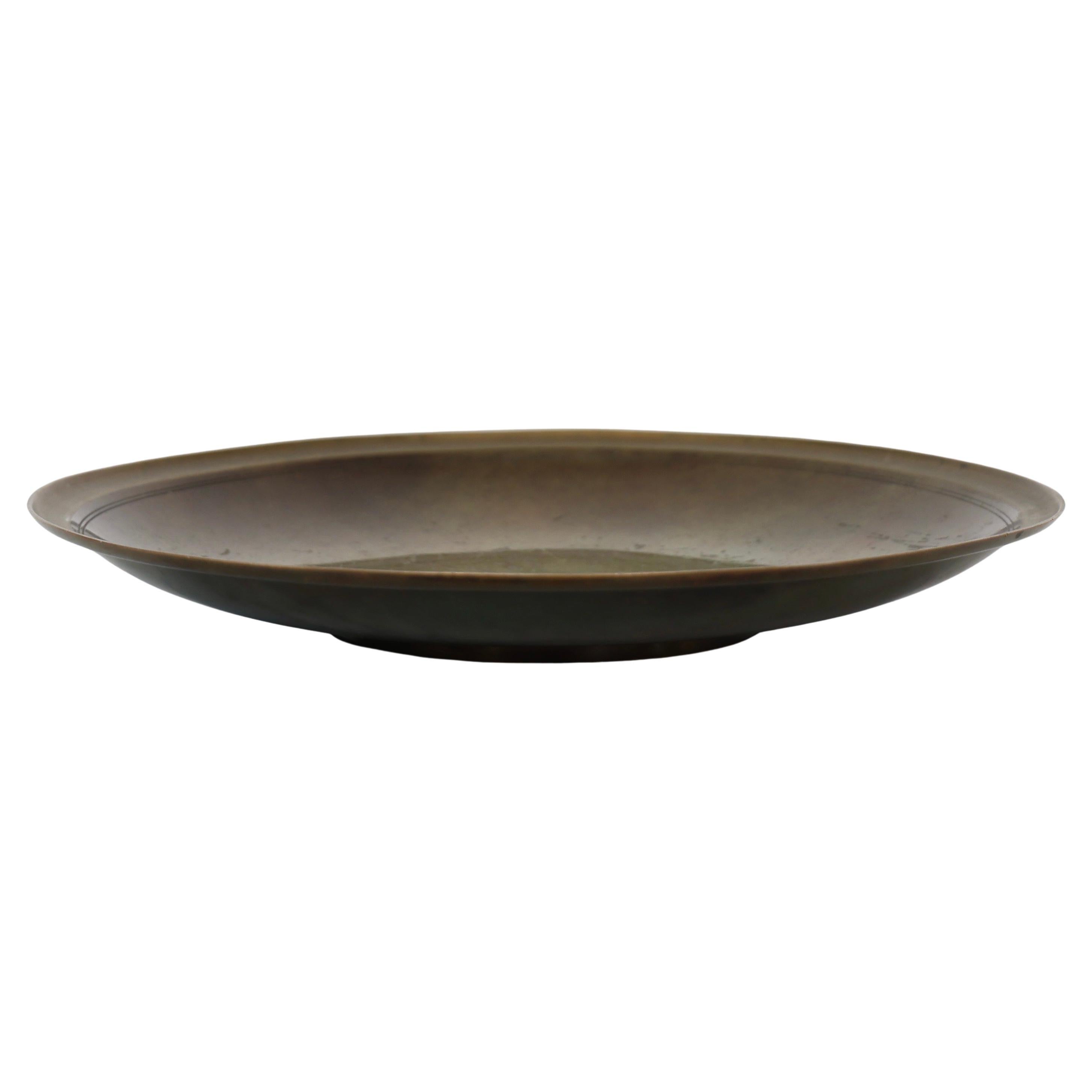 Large Light-Bronze Bowl designed by Just Andersen, Denmark
