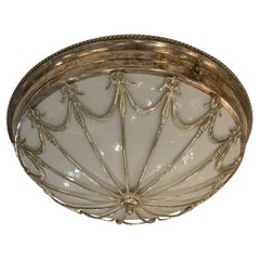 Large Light Fixture with Opaline Glass
