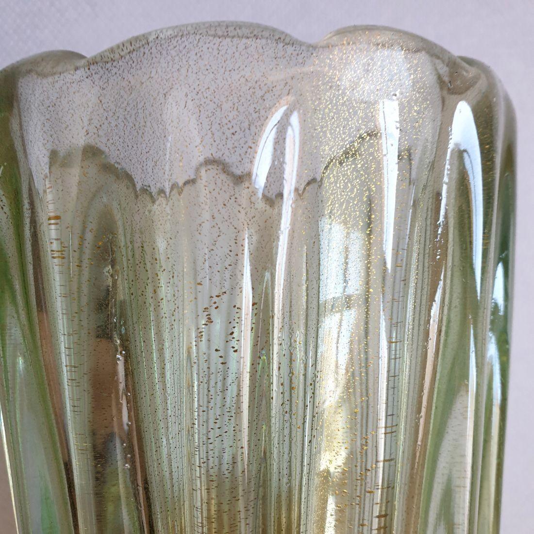 Large Light Green Murano Glass Sconces, Barovier Style, Set of Four 2
