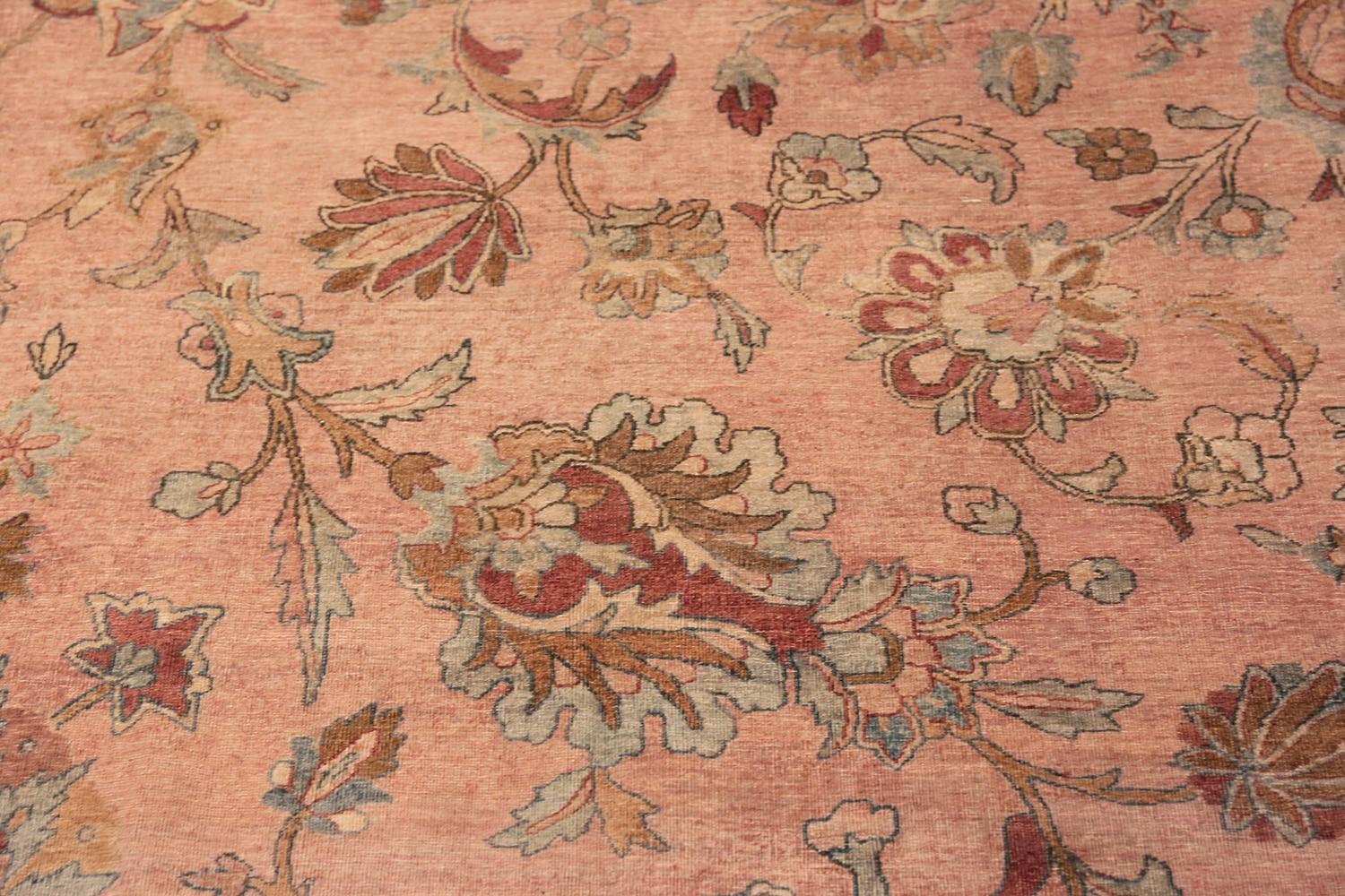 Kirman Grand tapis persan ancien Kerman rose clair 9'9