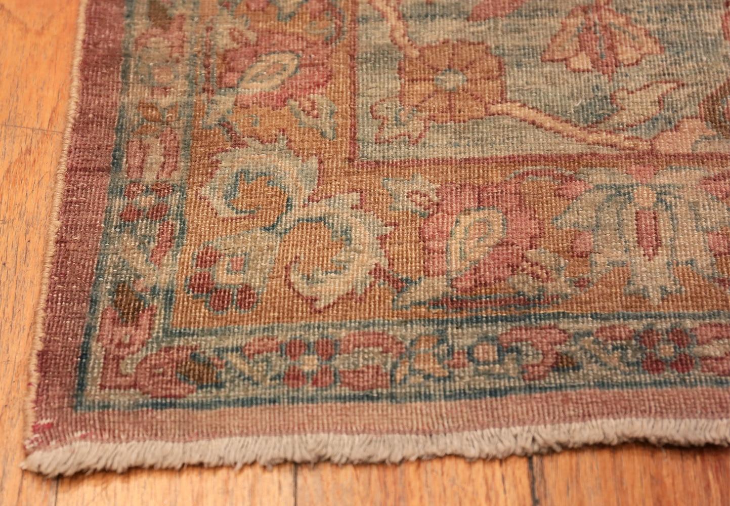 Hand-Knotted Large Light Pink Antique Persian Kerman Rug 9'9
