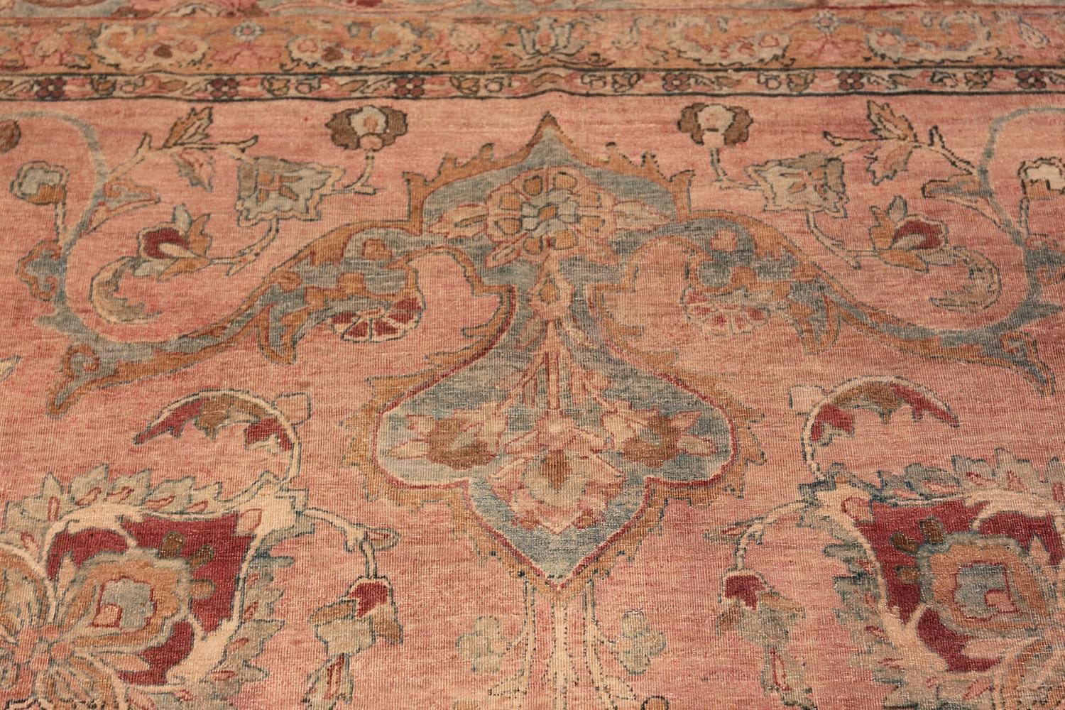 Large Light Pink Antique Persian Kerman Rug 9'9