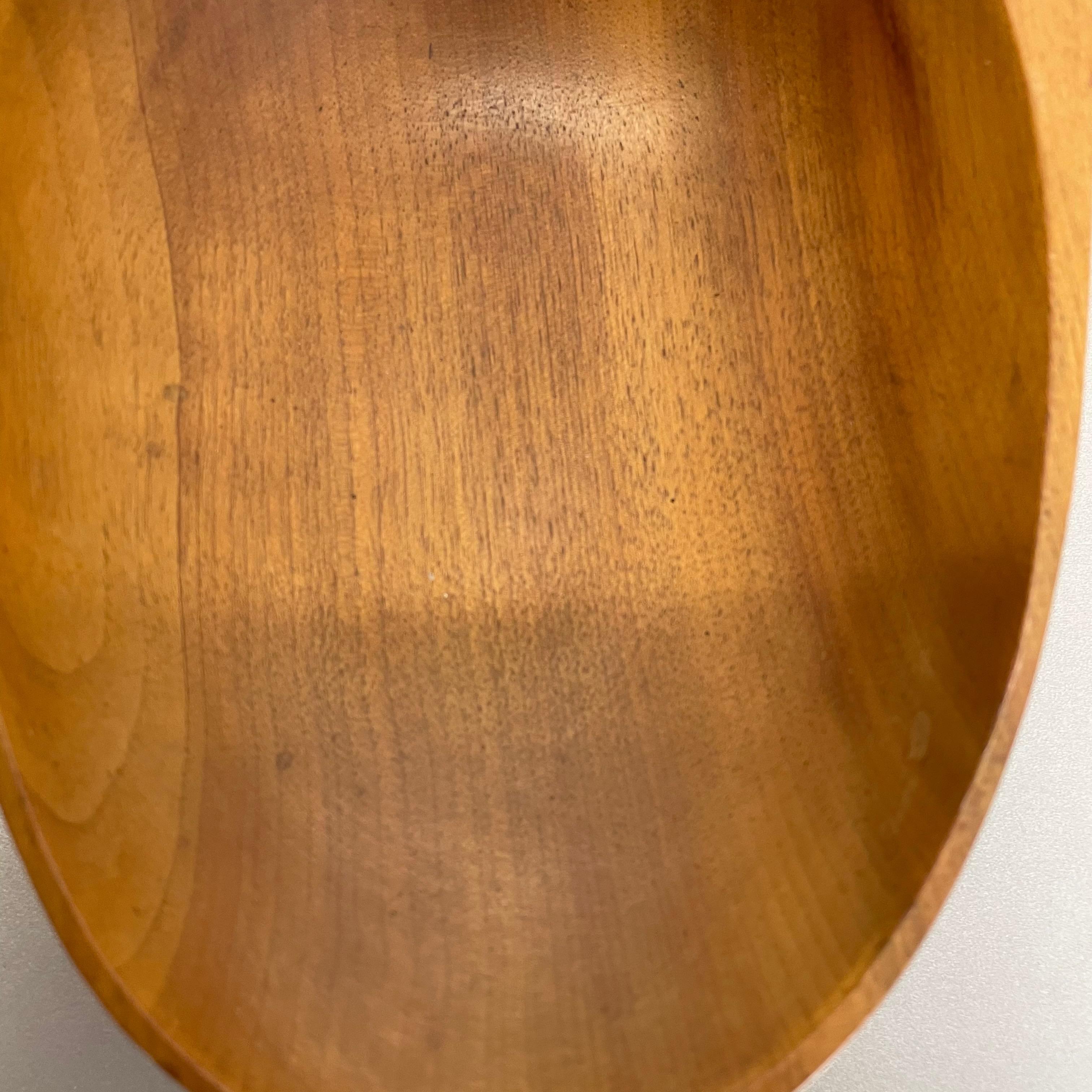 Large Light Teak Bowl with Brass and Leather Handle by Carl Auböck Austria, 1950 For Sale 5