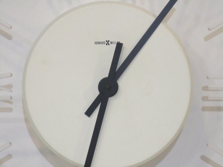 Large Light Up Howard Miller Lucite Wall Clock For Sale at 1stDibs