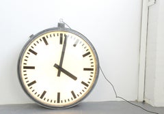 Large Light Up Station Clock by Siemens