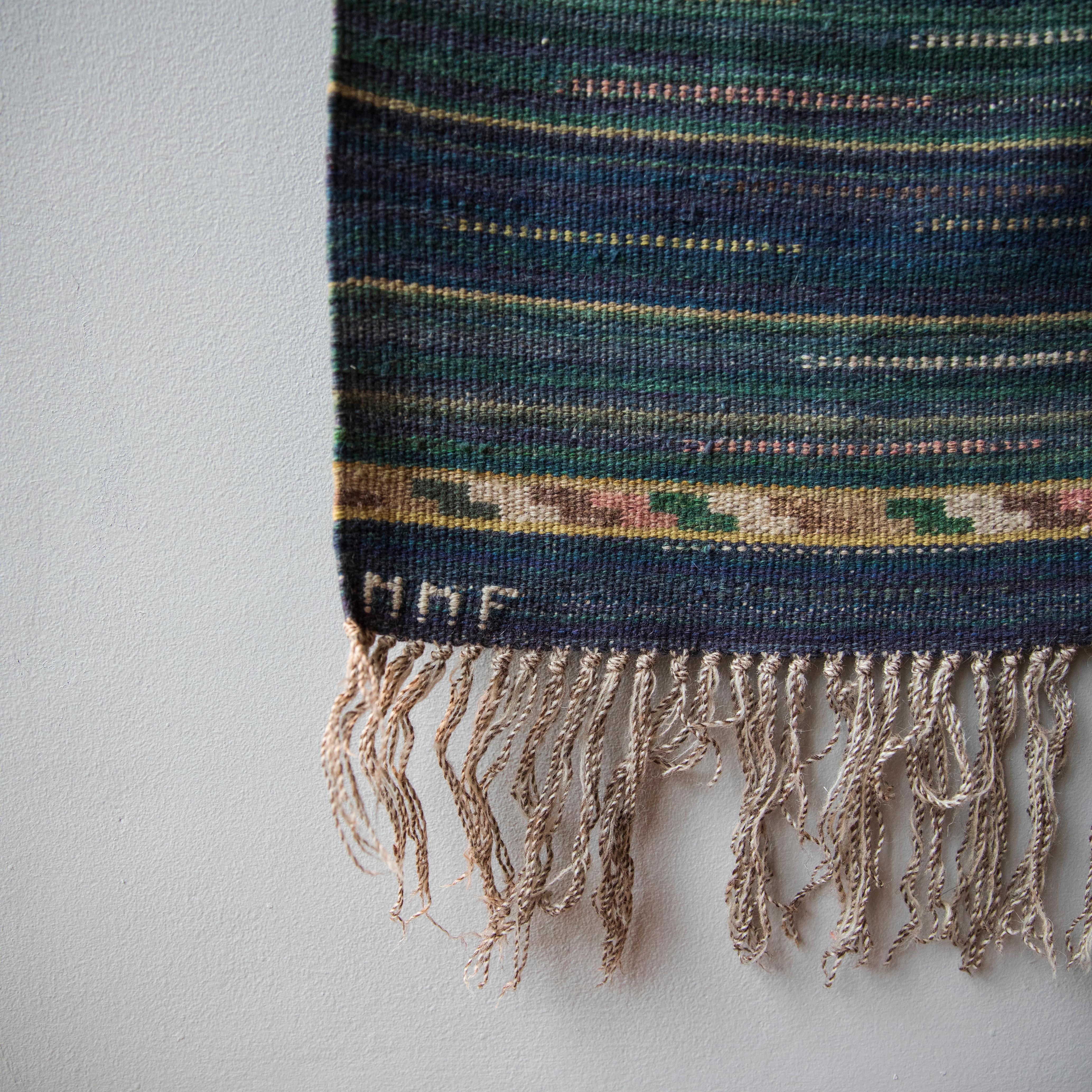 Large Lightweight Rug / Blue & Green / Märta Måås-Fjetterström In Good Condition For Sale In London, GB