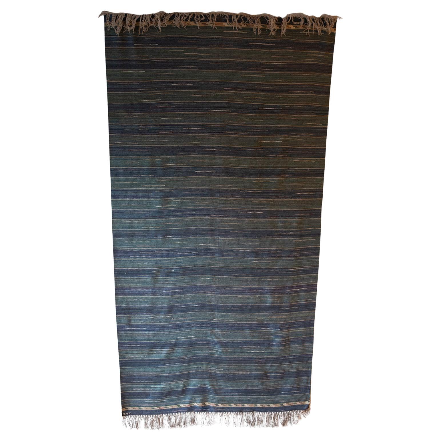 Large Lightweight Rug / Blue & Green / Märta Måås-Fjetterström For Sale