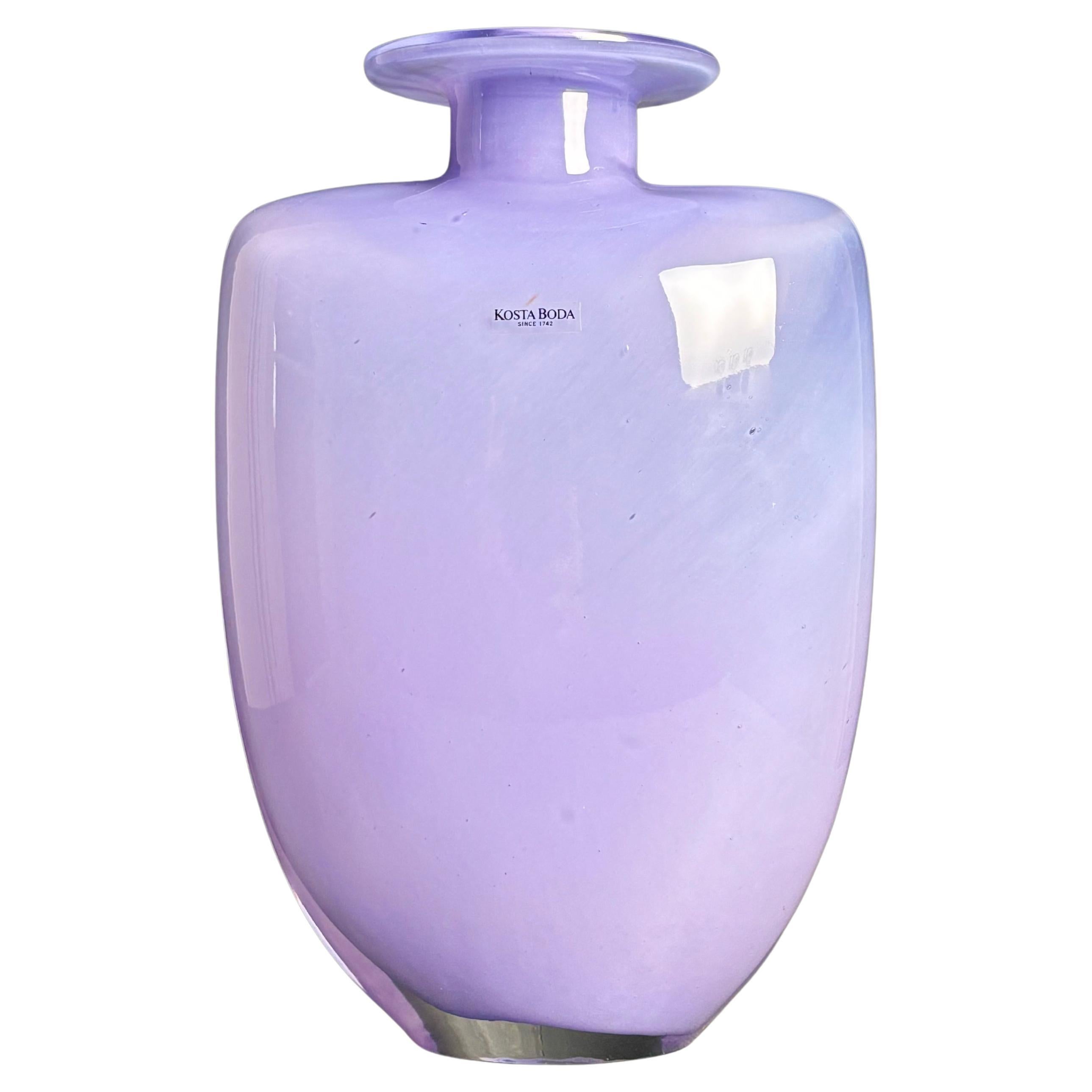 Large Lilac Kosta Boda Art Glass Vase by Kjell Engman, 1980s