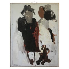 Large Lillian Marzell Abstract Oil Painting Titled, Black Director and Actress