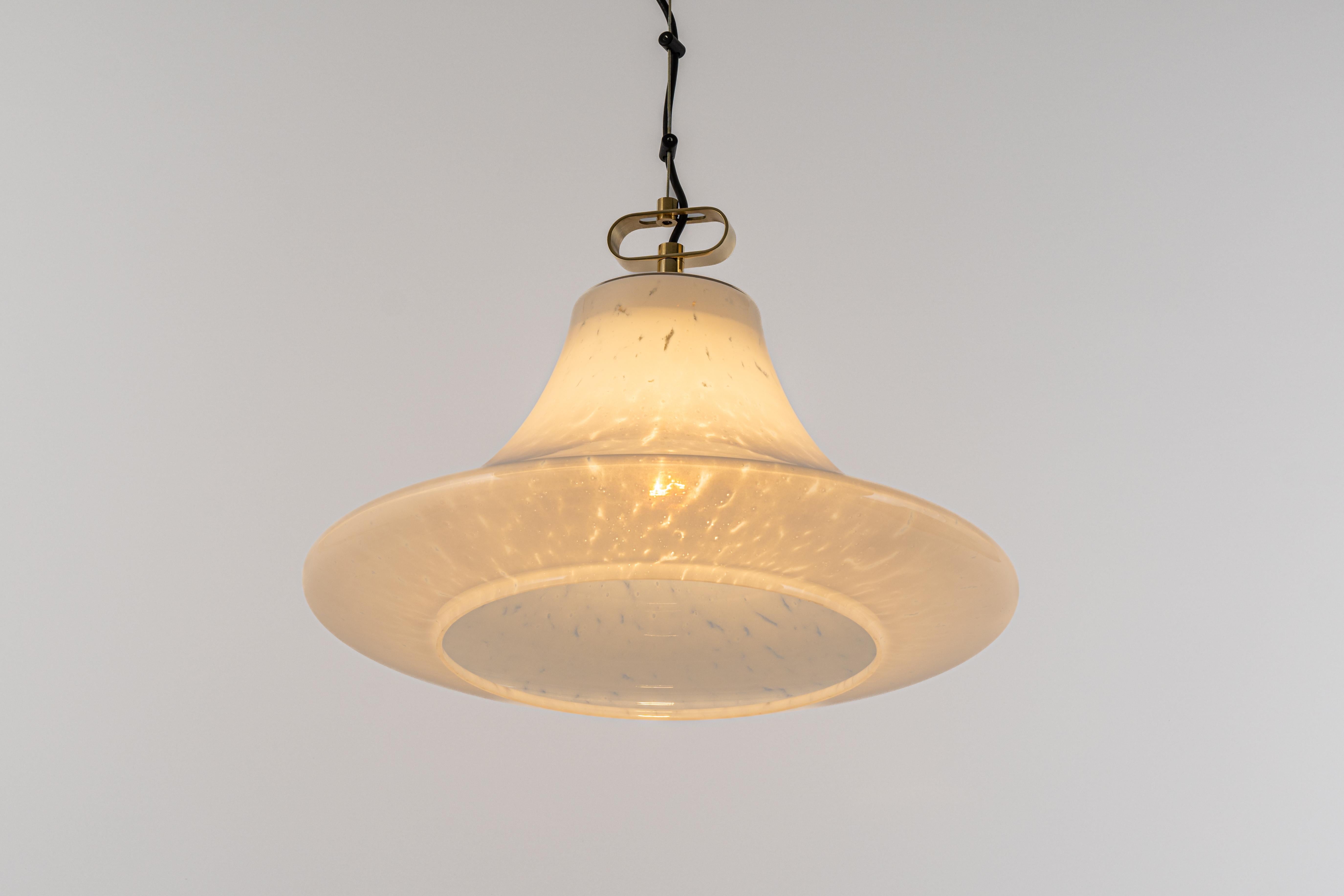 Large Limburg Brass with Opal Glass Pendant Light, Germany, 1970s For Sale 2