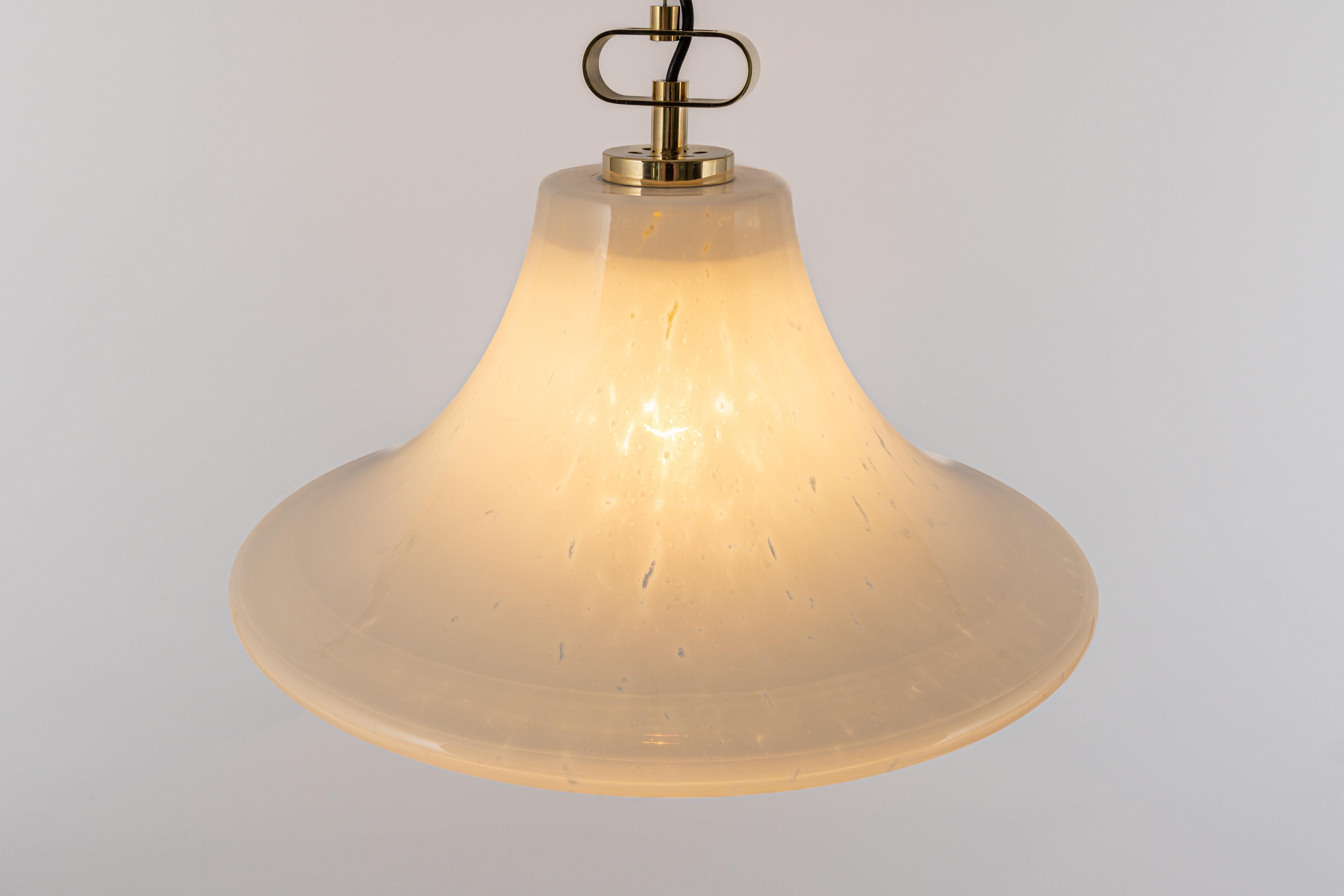 Large Limburg Brass with Opal Glass Pendant Light, Germany, 1970s For Sale 4