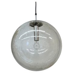 Große Limburger Glashütte Hängelampe Globus 1970er Jahre Deutschland