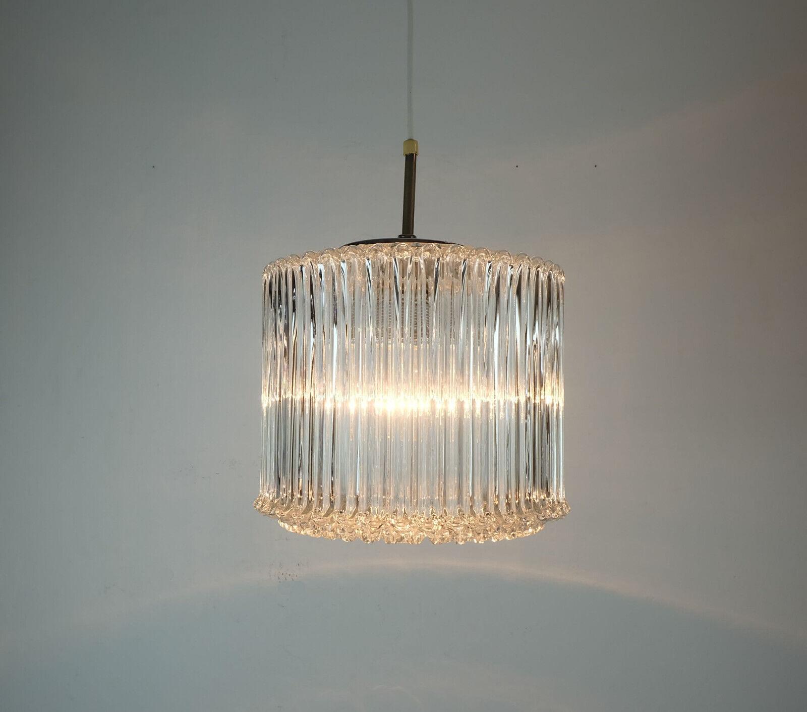 large limburg mid century bubble glass PENDANT LIGHT model P 911 a 1209 clear gl In Good Condition For Sale In Mannheim, DE