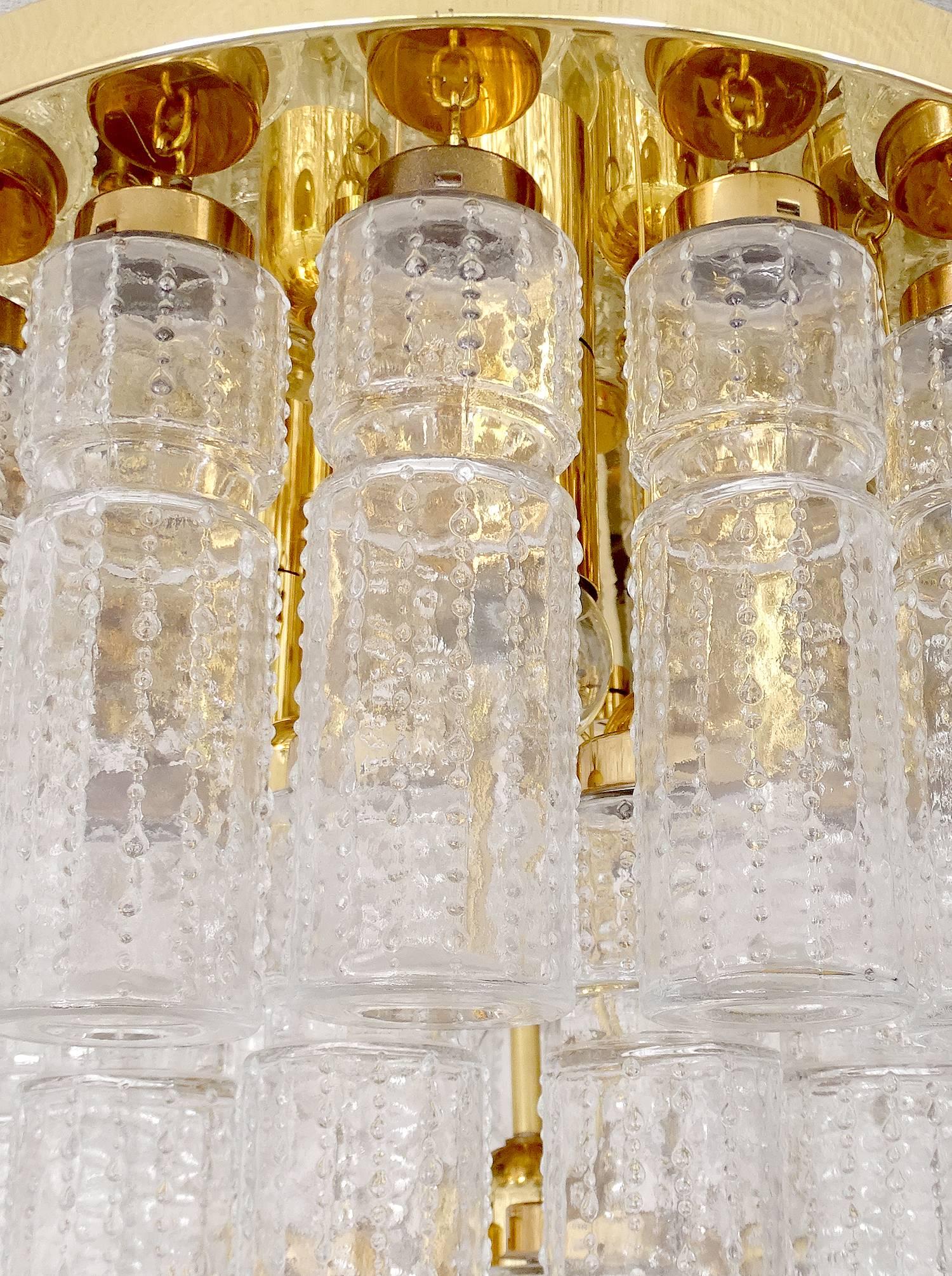 Limburg Glas Pendant Light, Brass Chandelier, 1960s 2