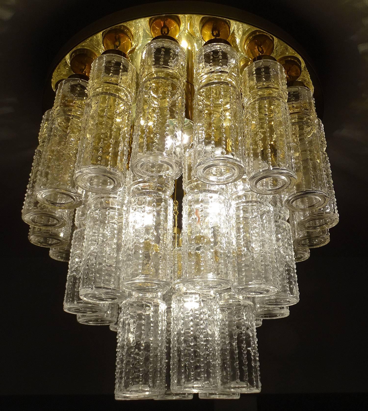 Limburg Glas Pendant Light, Brass Chandelier, 1960s 7