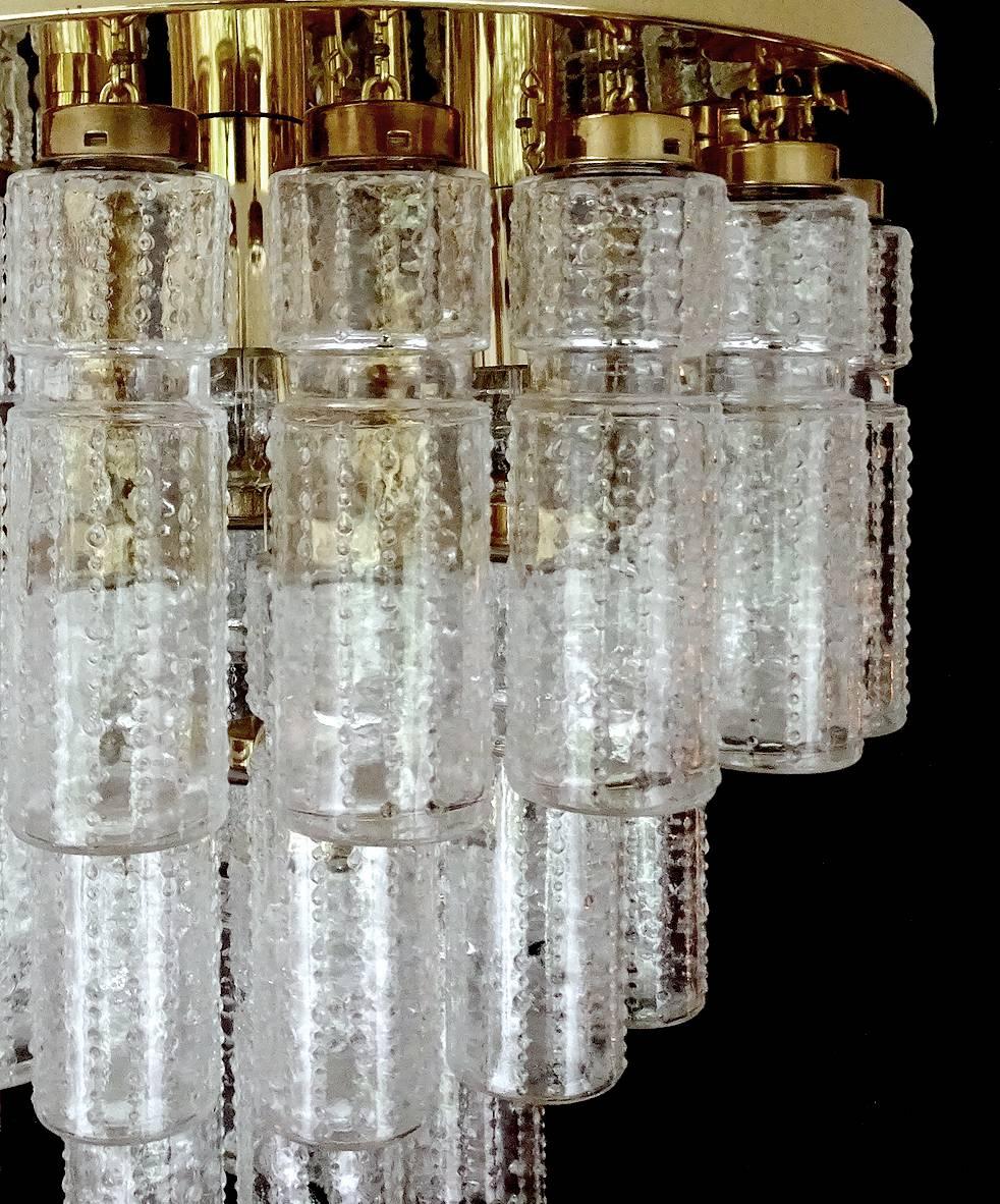 Limburg Glas Pendant Light, Brass Chandelier, 1960s 8