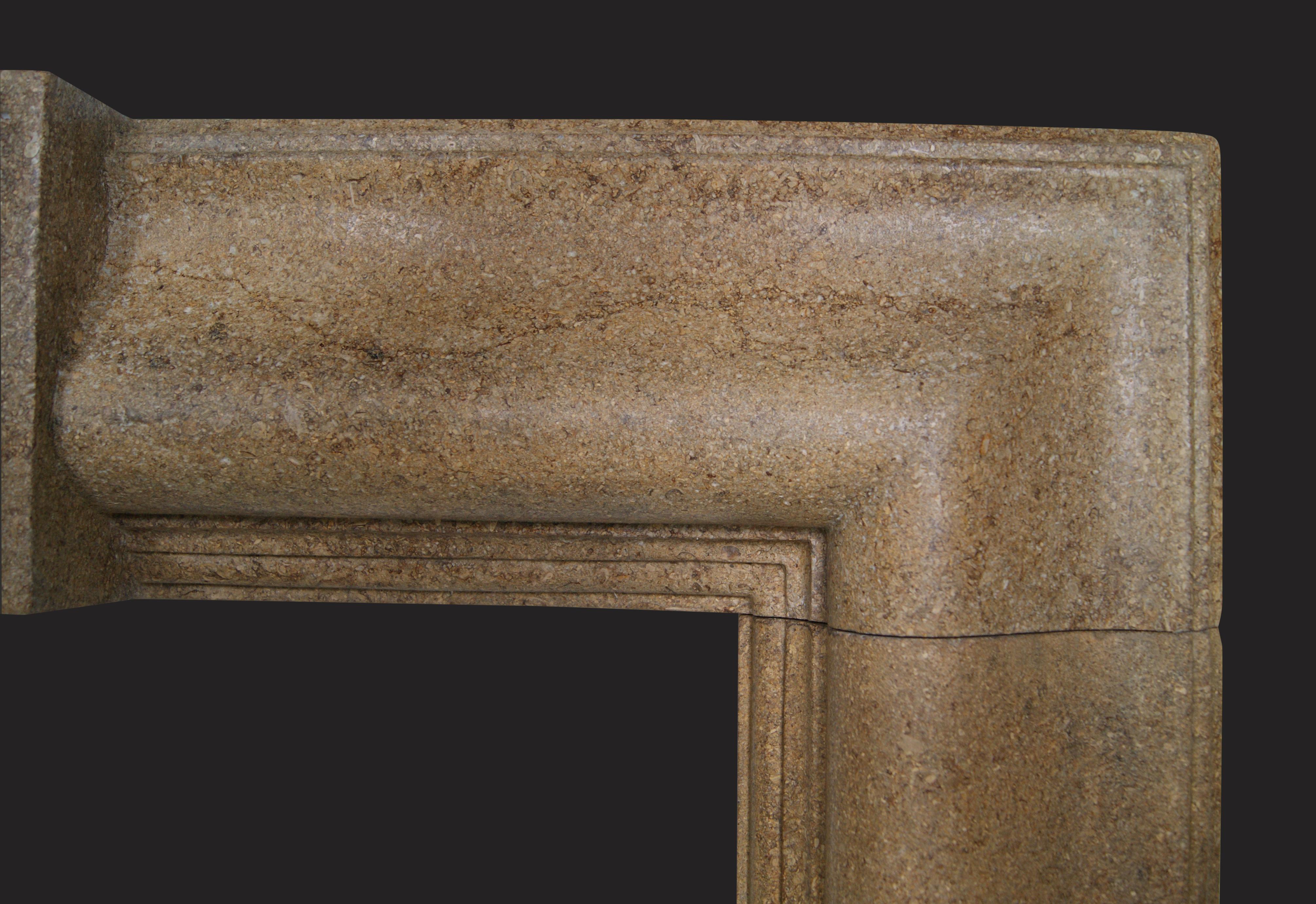 English Large Limestone Bolection Chimneypiece Fireplace For Sale