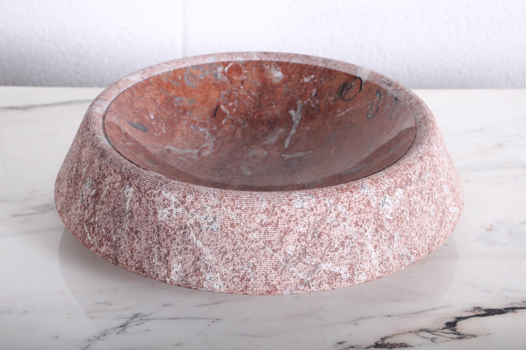 Marble Large Limestone Bowl by Giancarlo Cacciatori