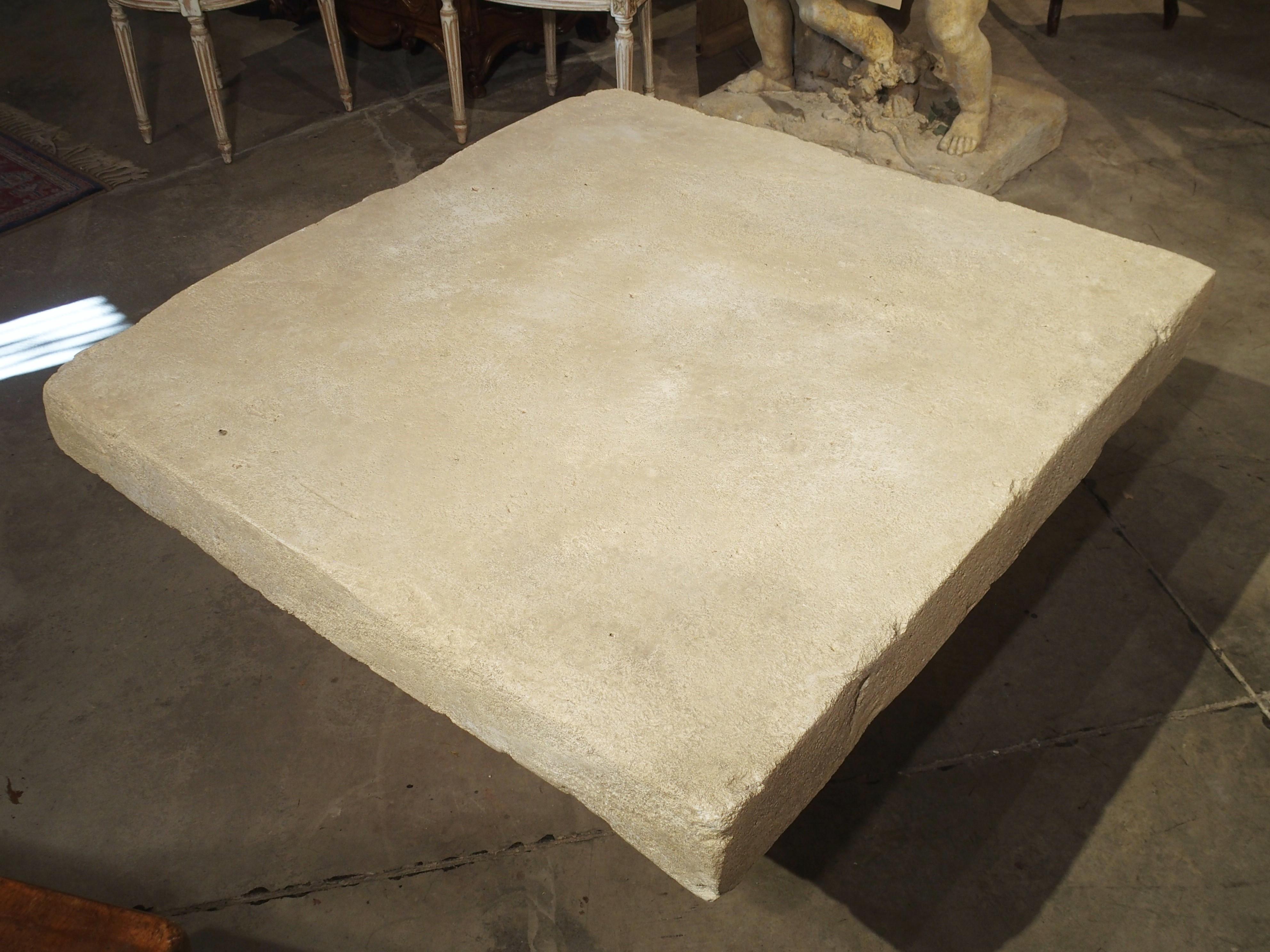 Large Limestone Coffee Table from Provence, France 4