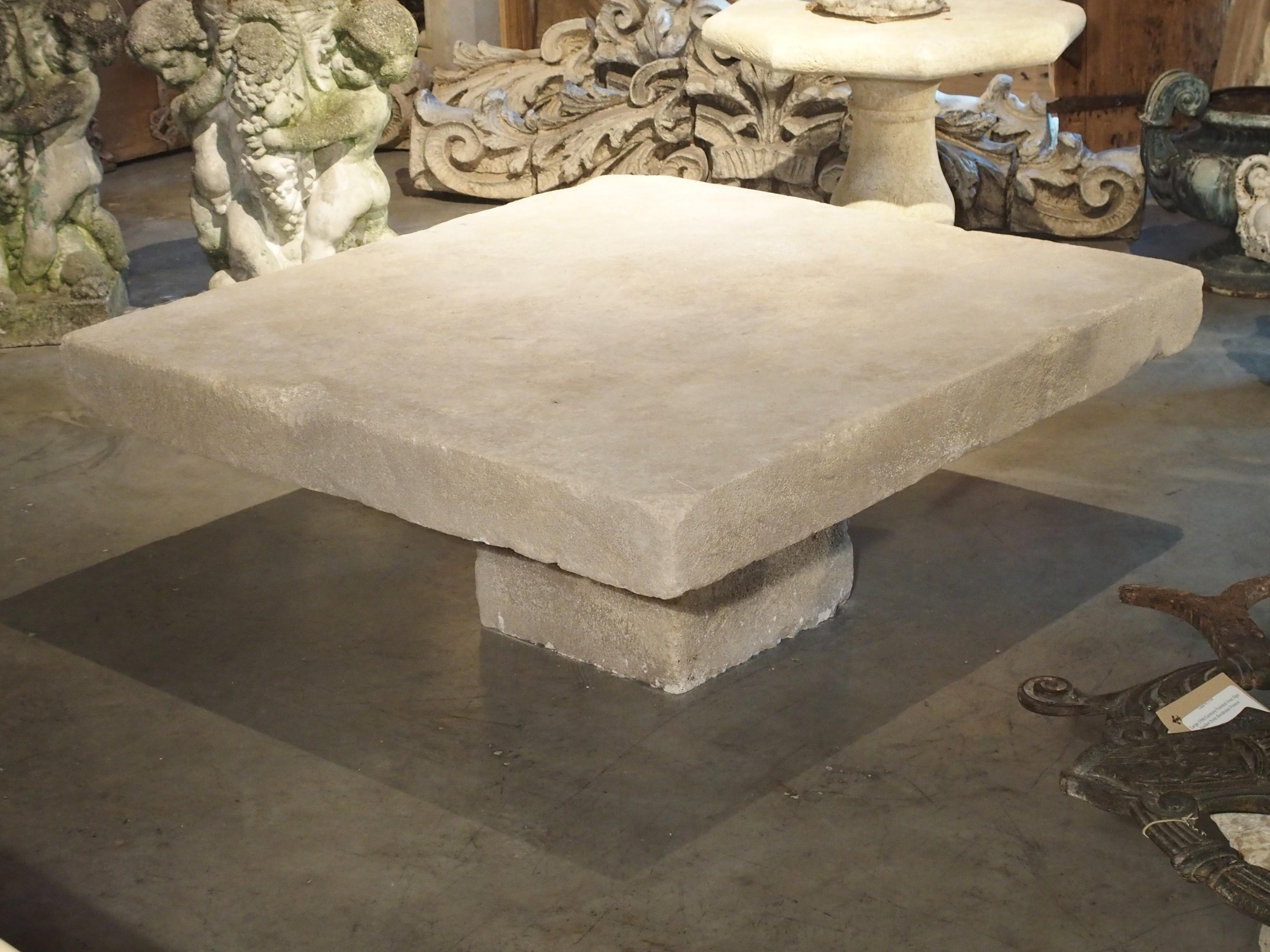 Large Limestone Coffee Table from Provence, France 2