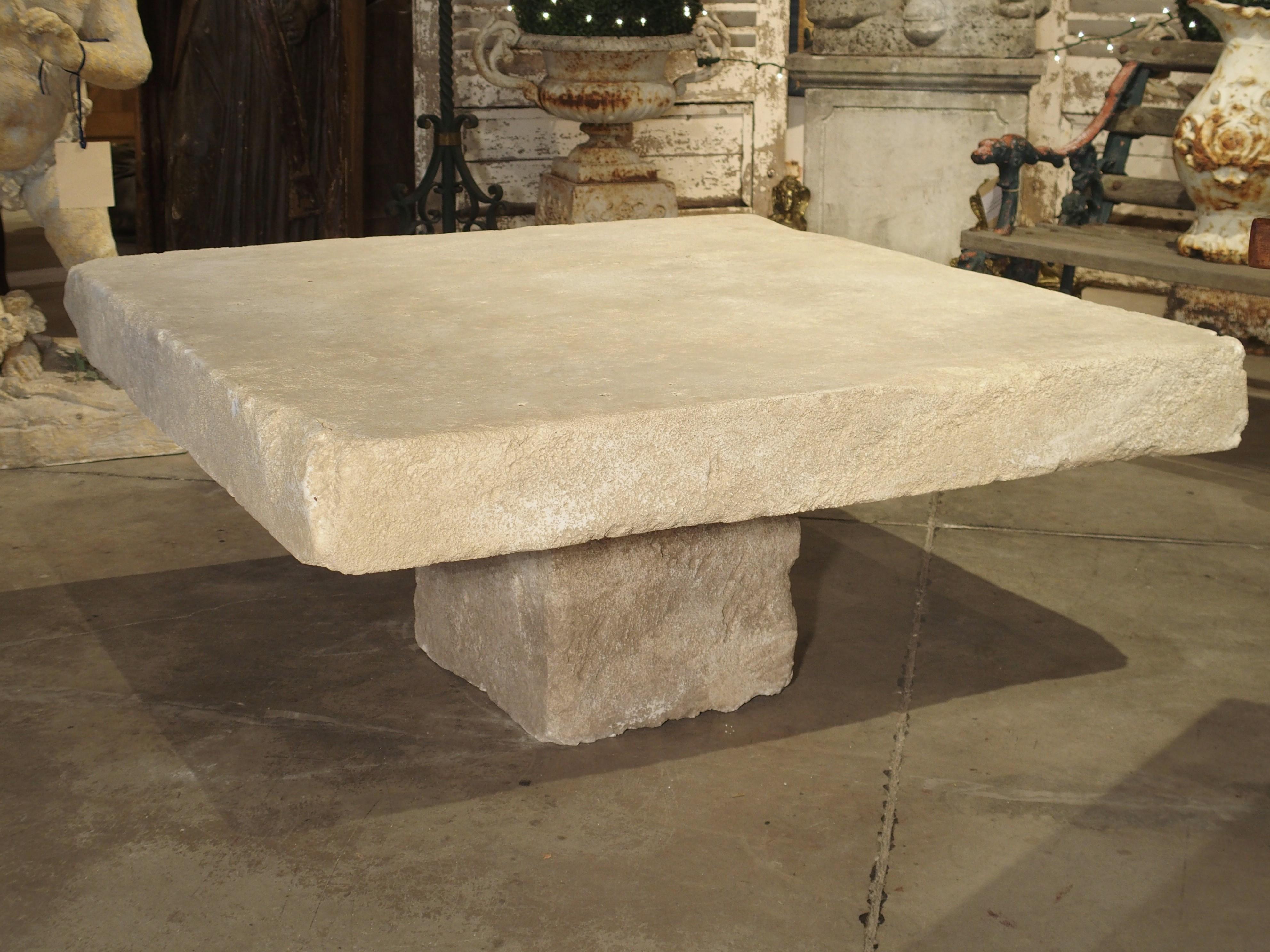Large Limestone Coffee Table from Provence, France 5