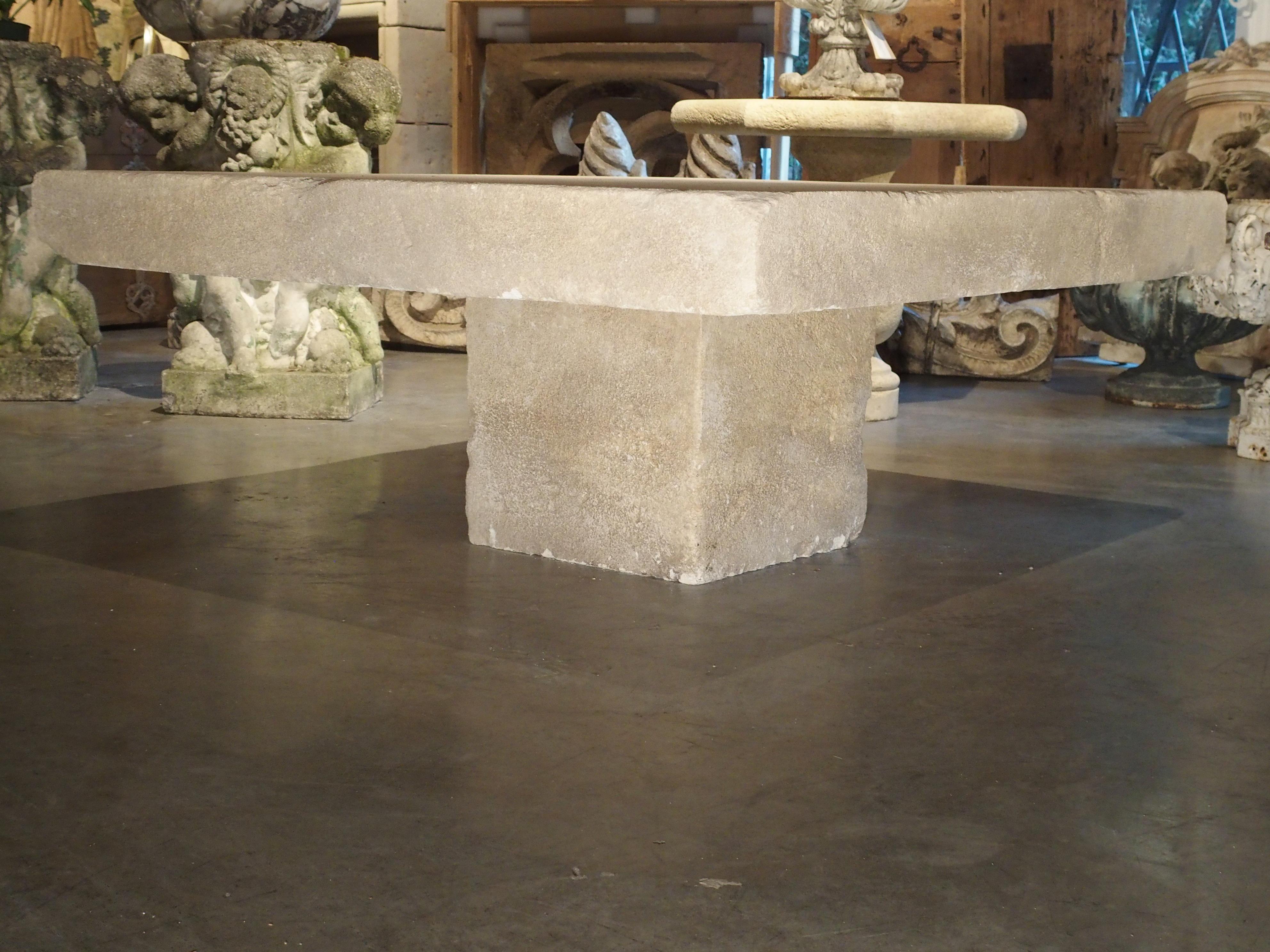 Large Limestone Coffee Table from Provence, France 3
