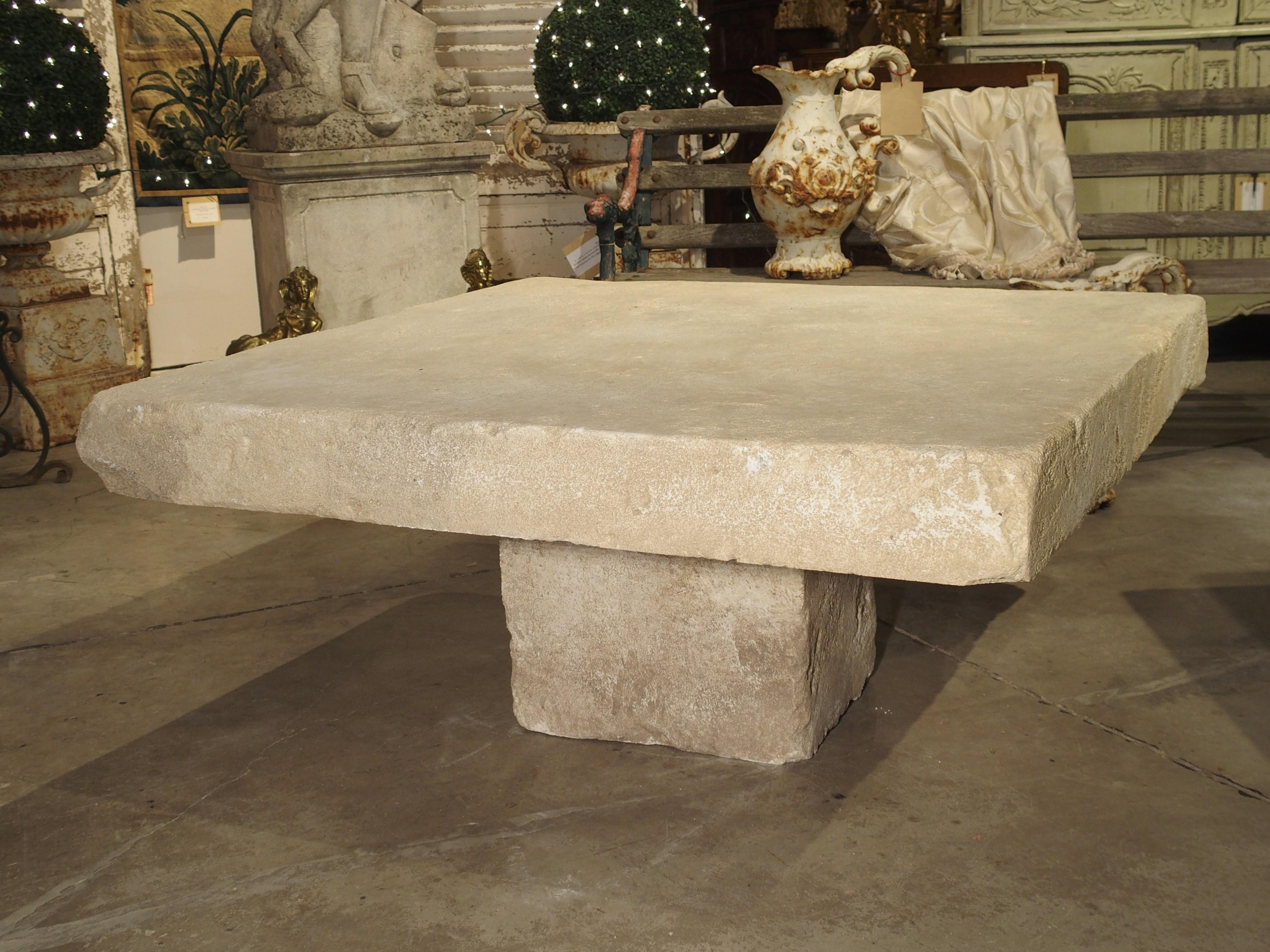 Large Limestone Coffee Table from Provence, France 6