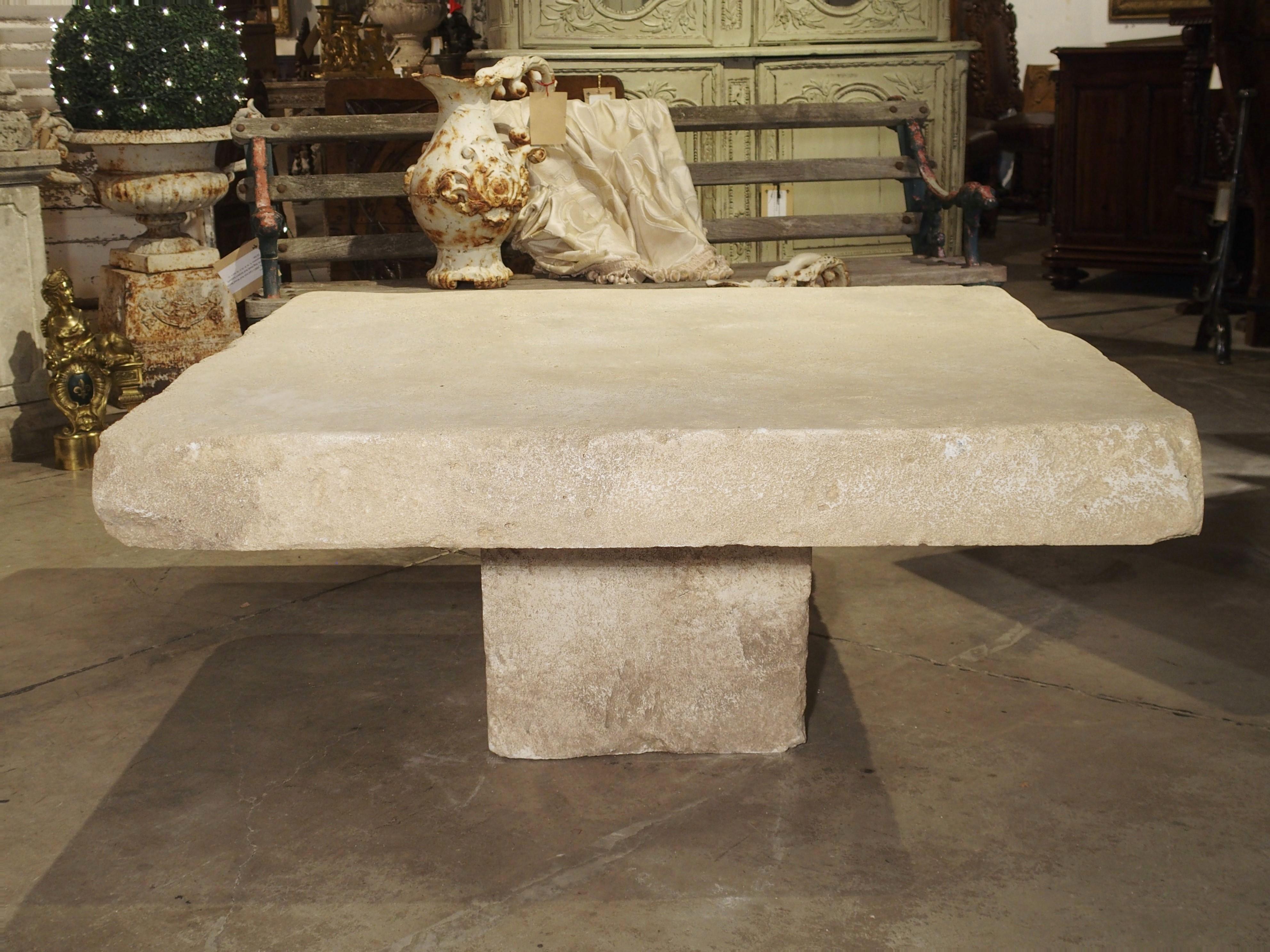 French Large Limestone Coffee Table from Provence, France