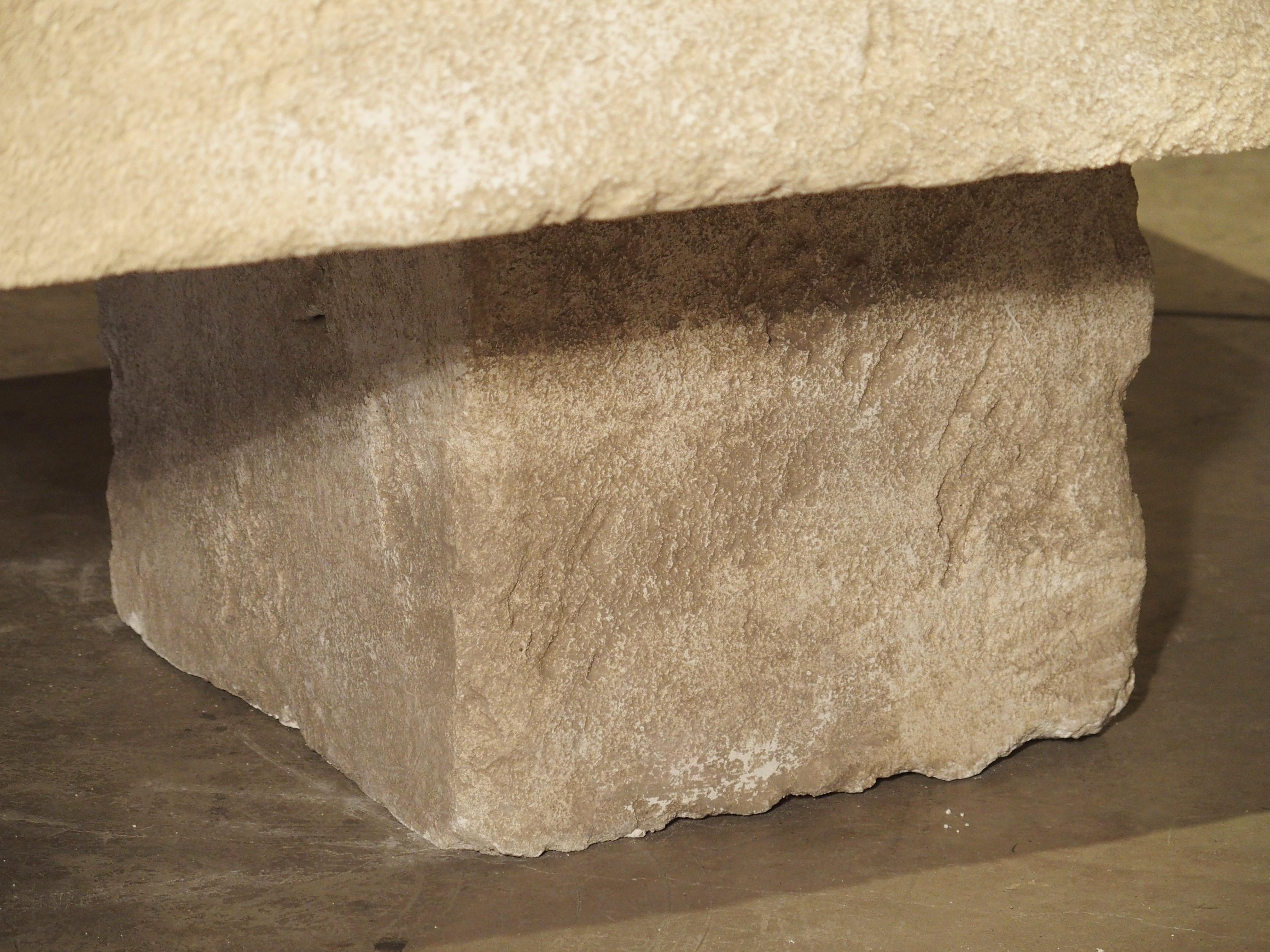 Contemporary Large Limestone Coffee Table from Provence, France