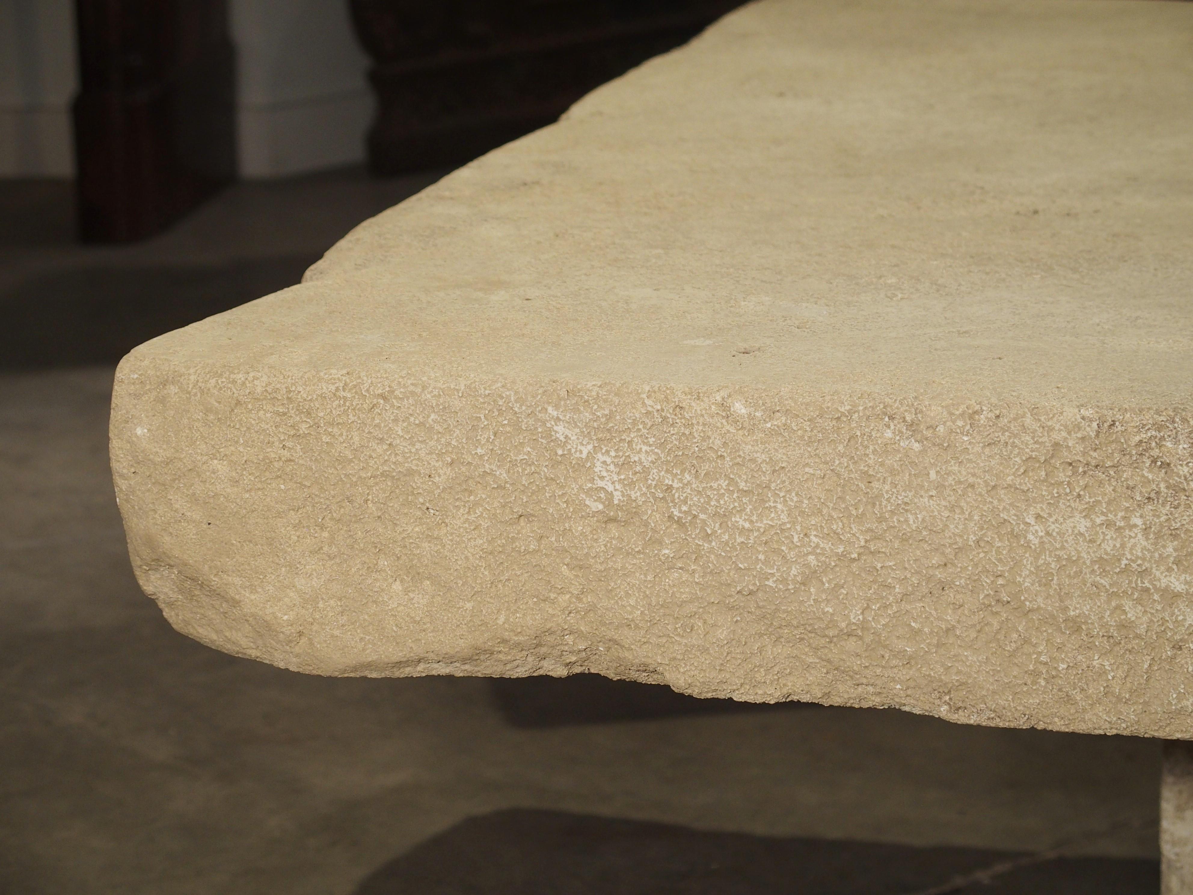 Large Limestone Coffee Table from Provence, France 2