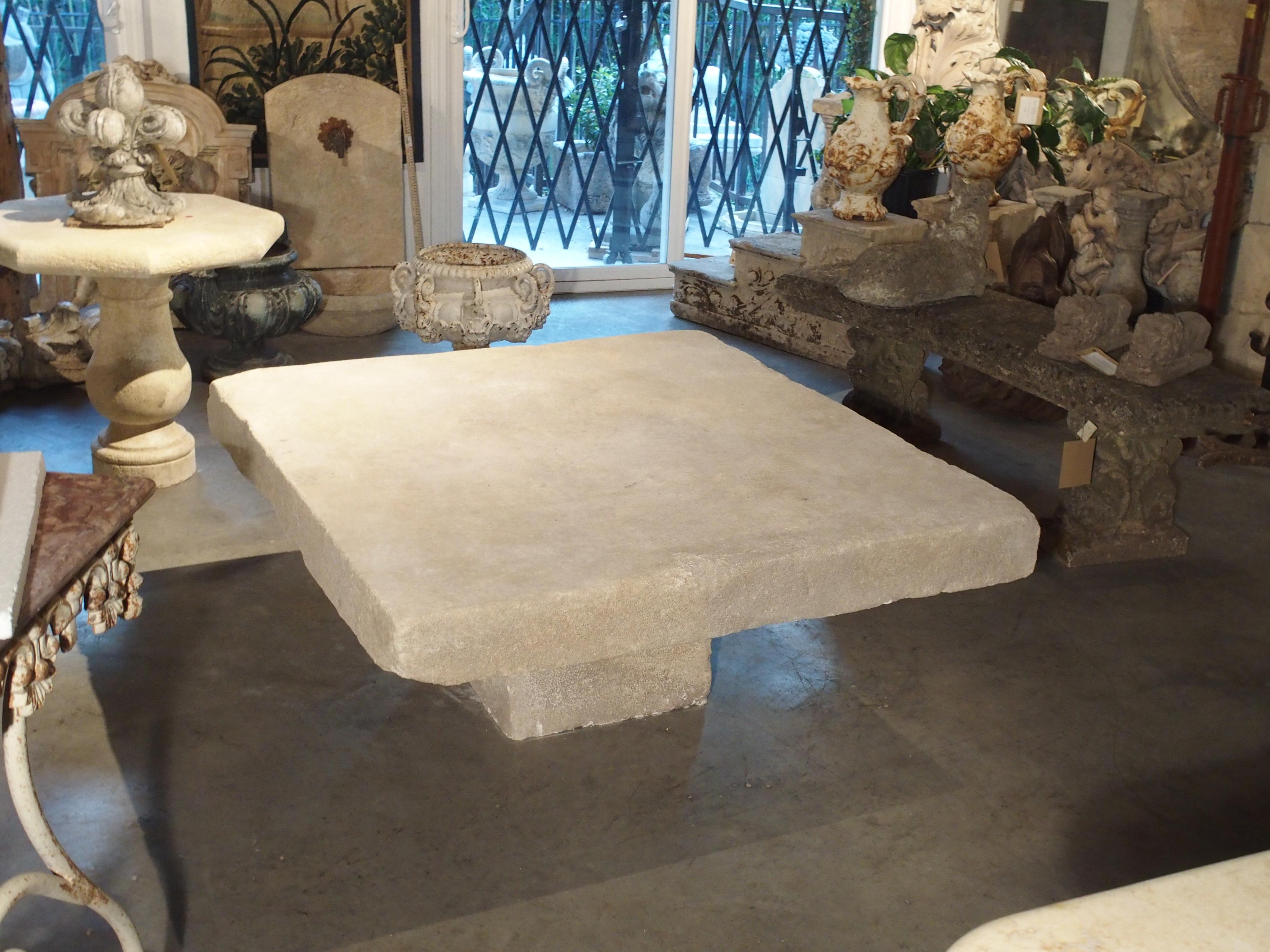 Contemporary Large Limestone Coffee Table from Provence, France