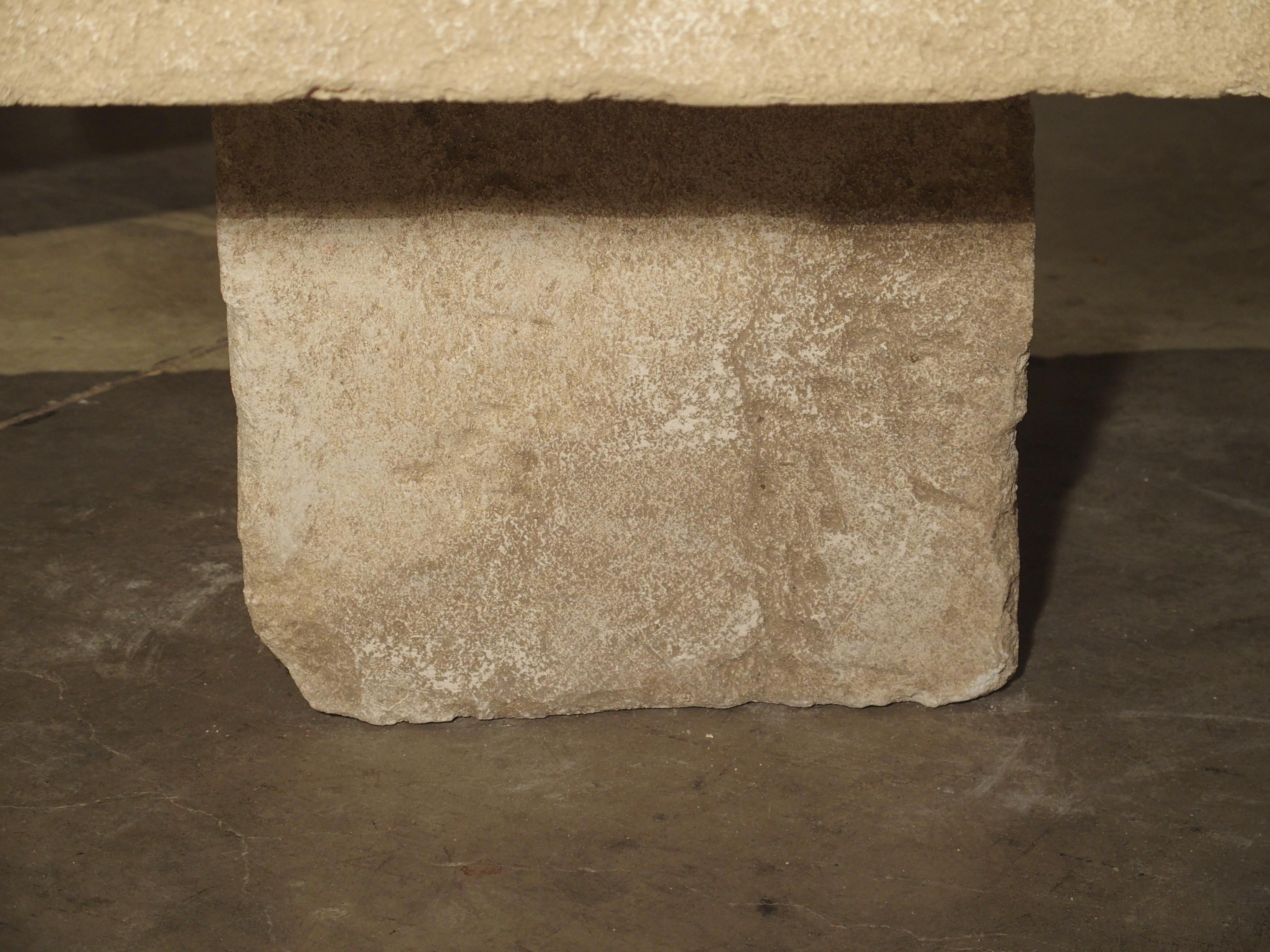 Large Limestone Coffee Table from Provence, France 3