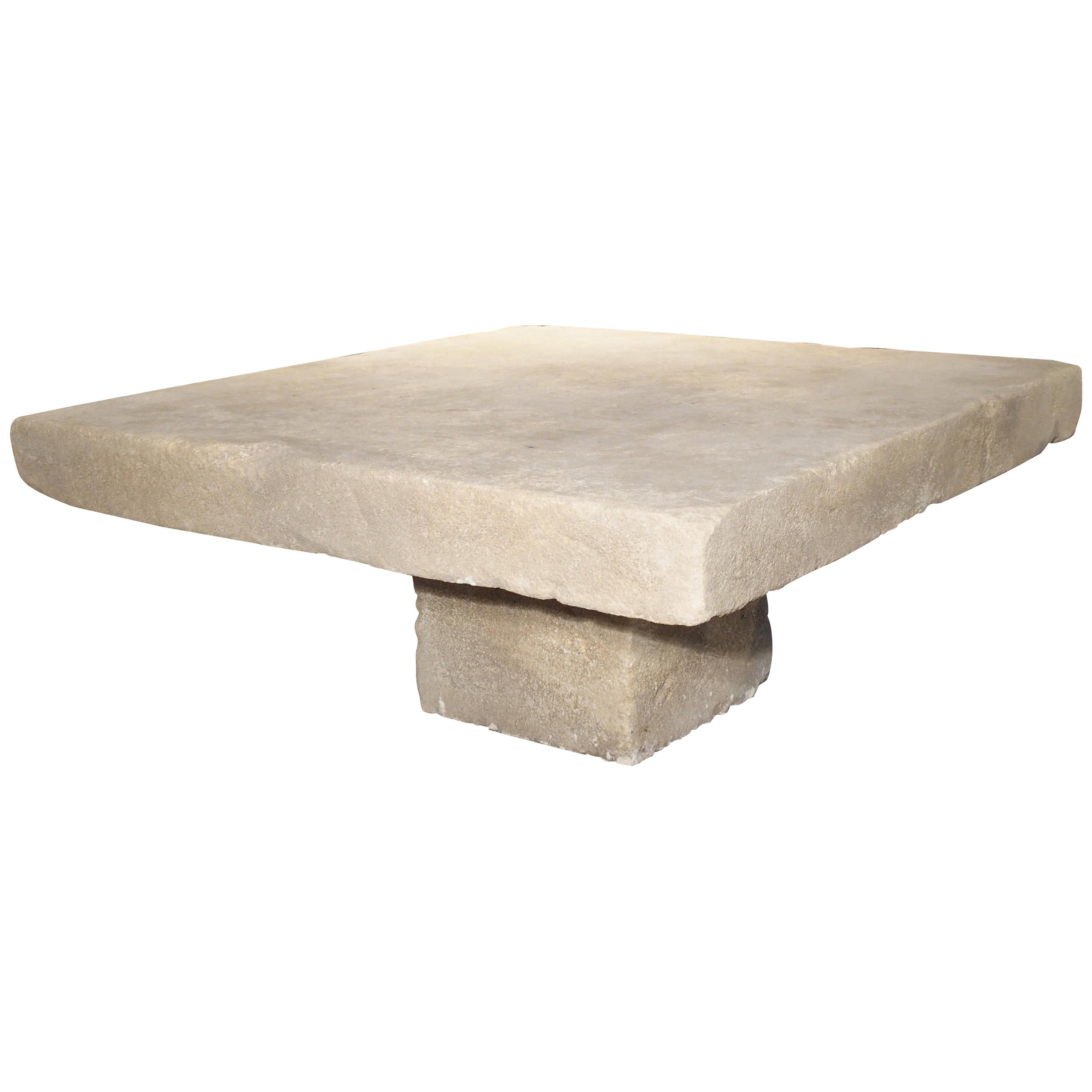 Large Limestone Coffee Table from Provence, France