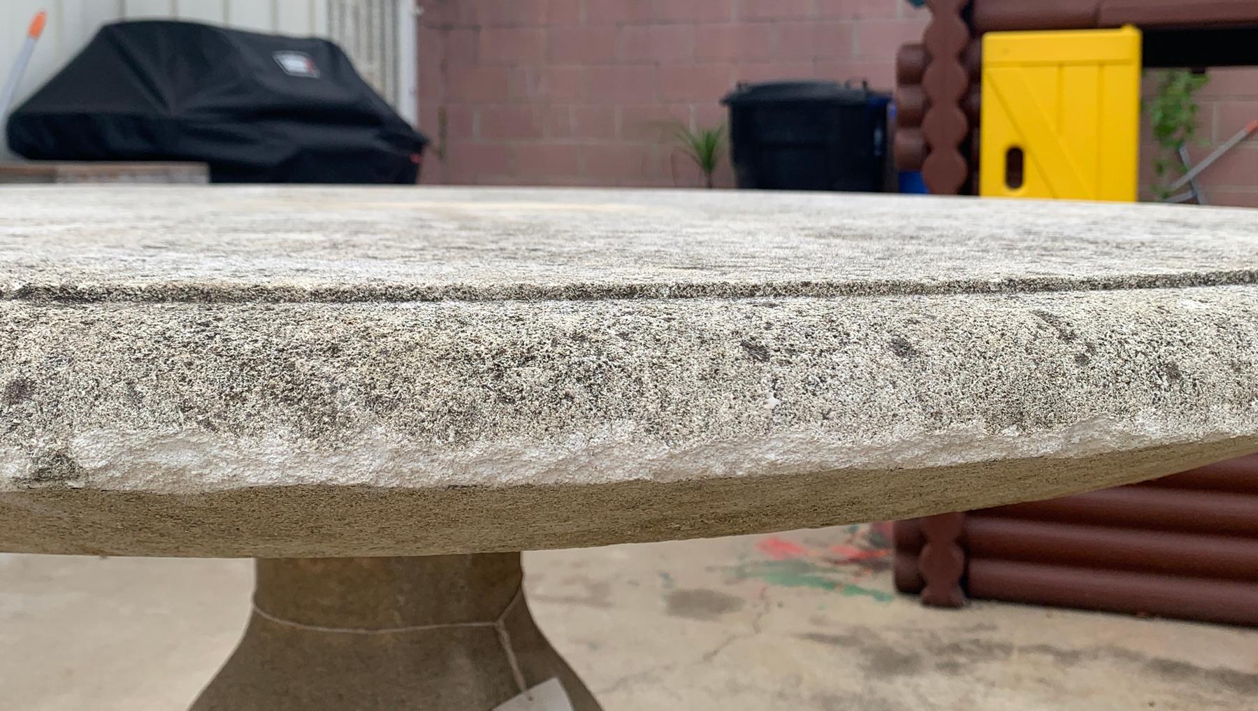 Large Limestone Pedestal Table by Treillage LTD 4