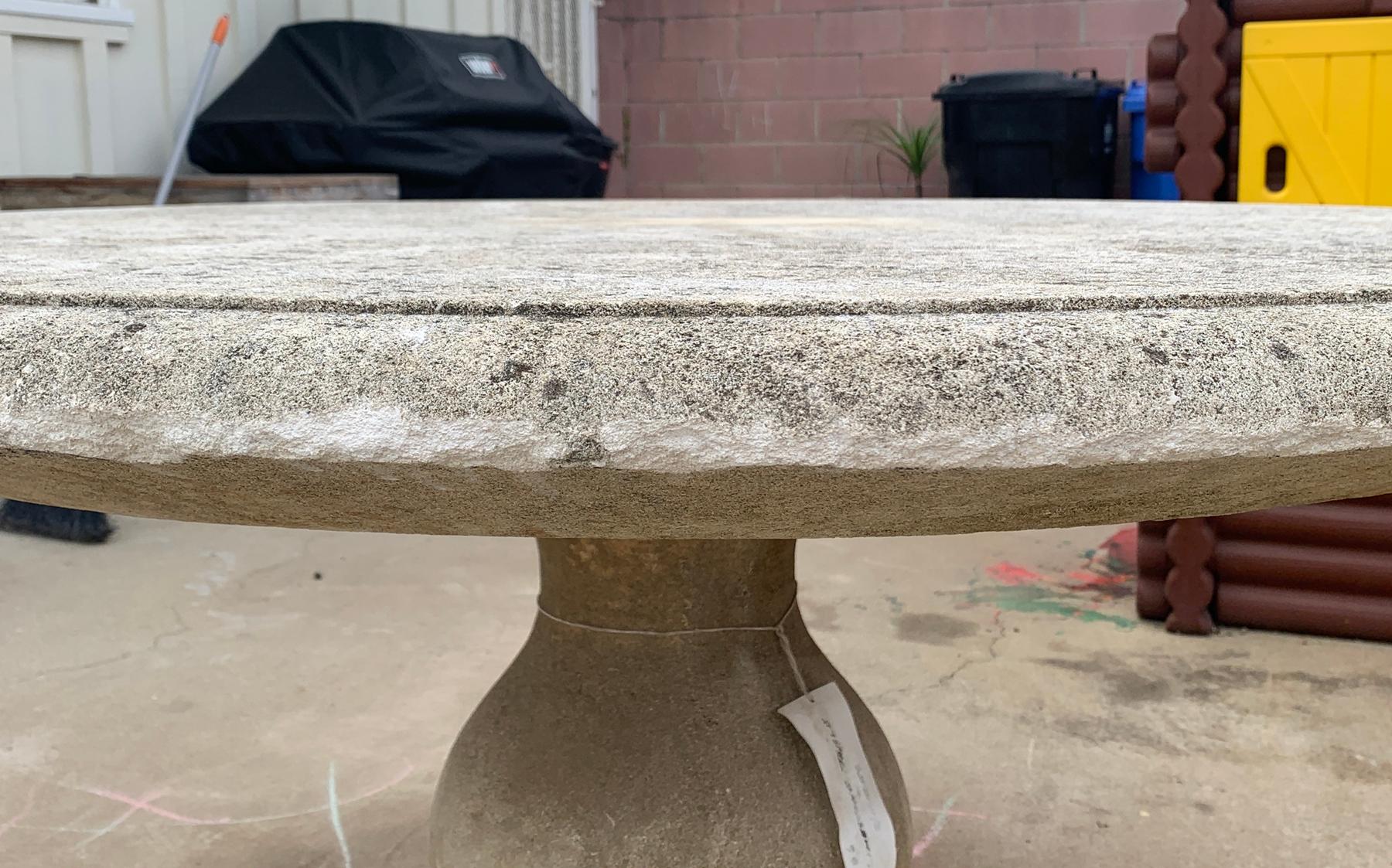 Large Limestone Pedestal Table by Treillage LTD 5
