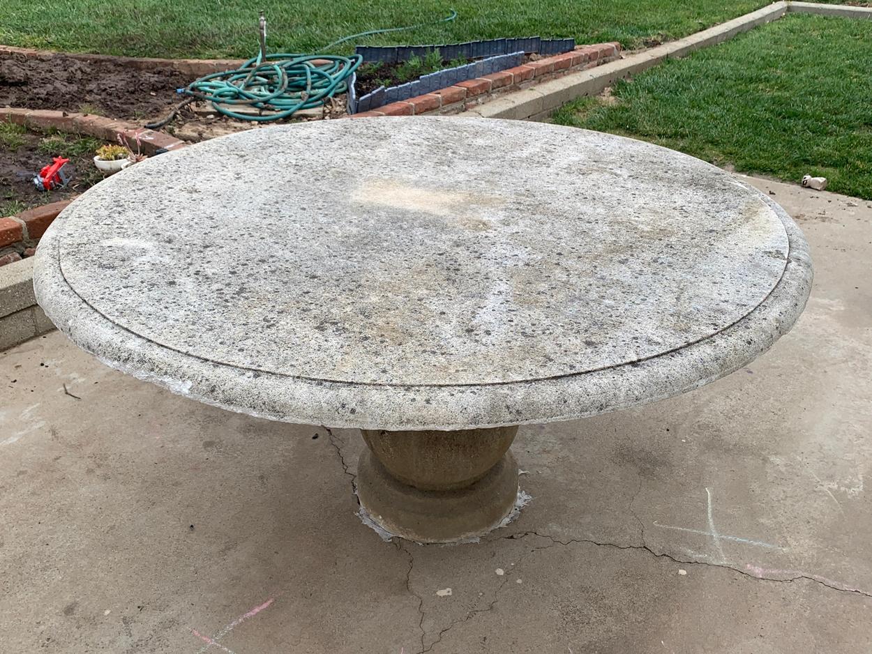 American Large Limestone Pedestal Table by Treillage LTD