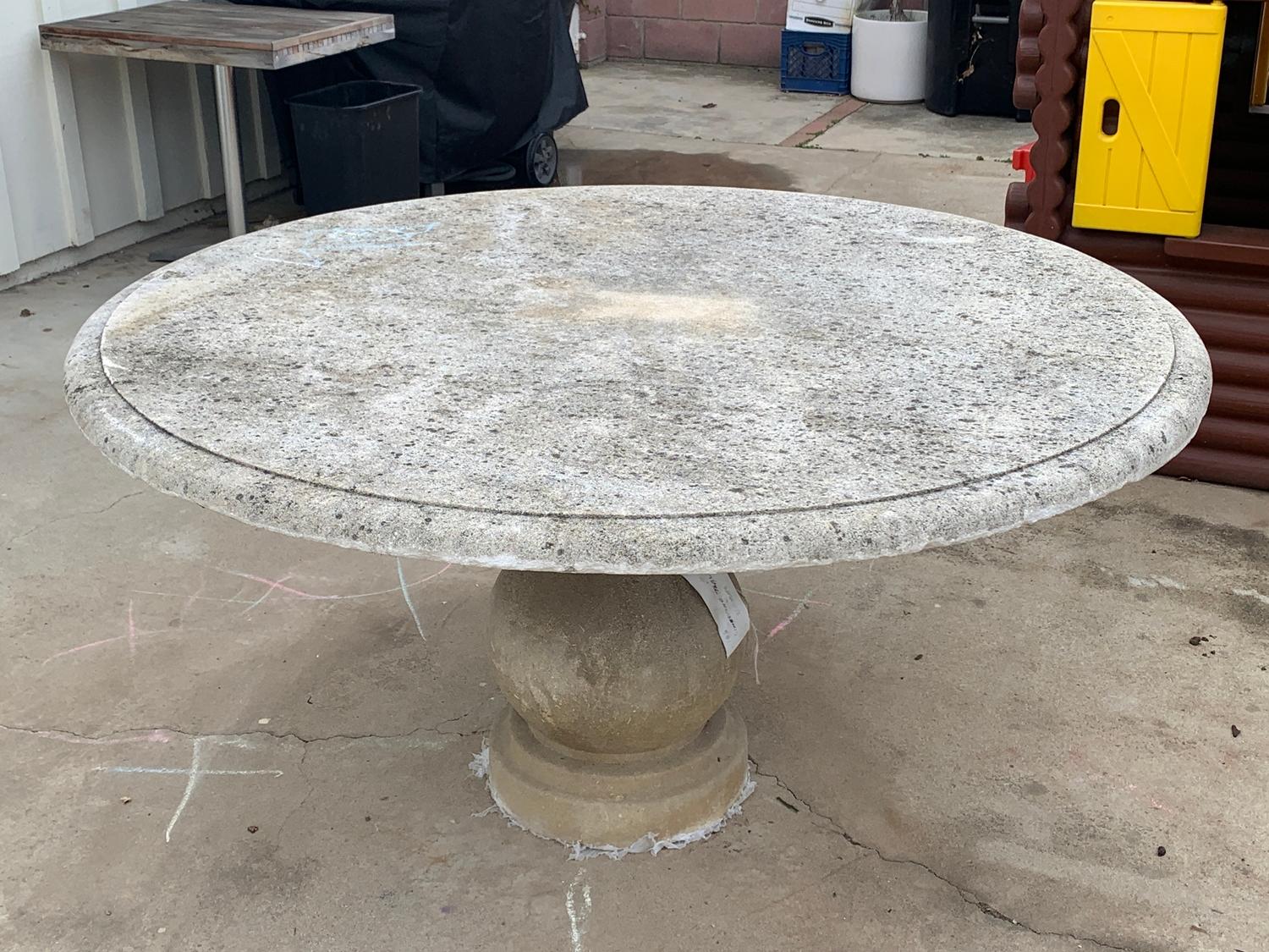 Late 20th Century Large Limestone Pedestal Table by Treillage LTD