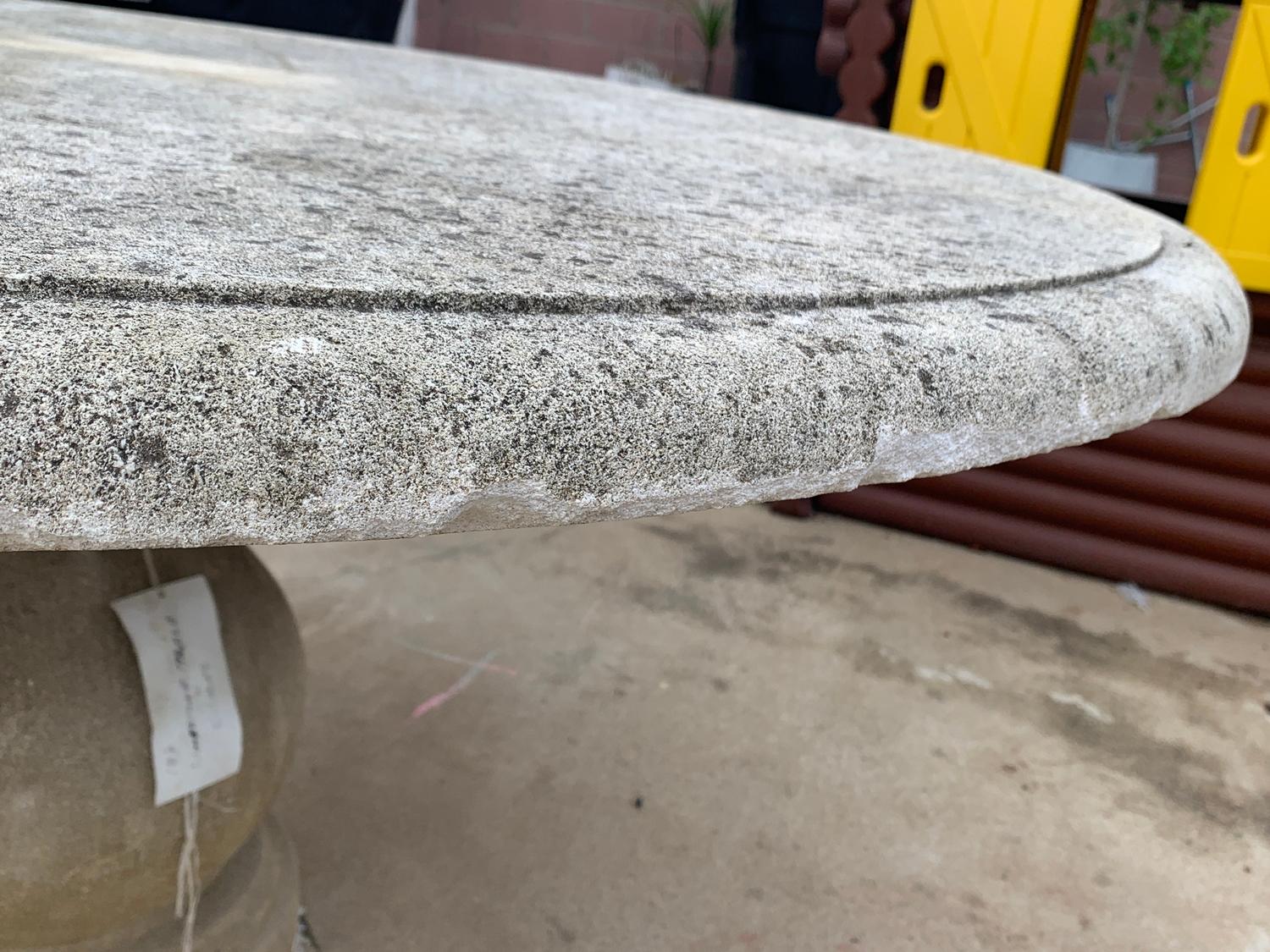 Large Limestone Pedestal Table by Treillage LTD 2