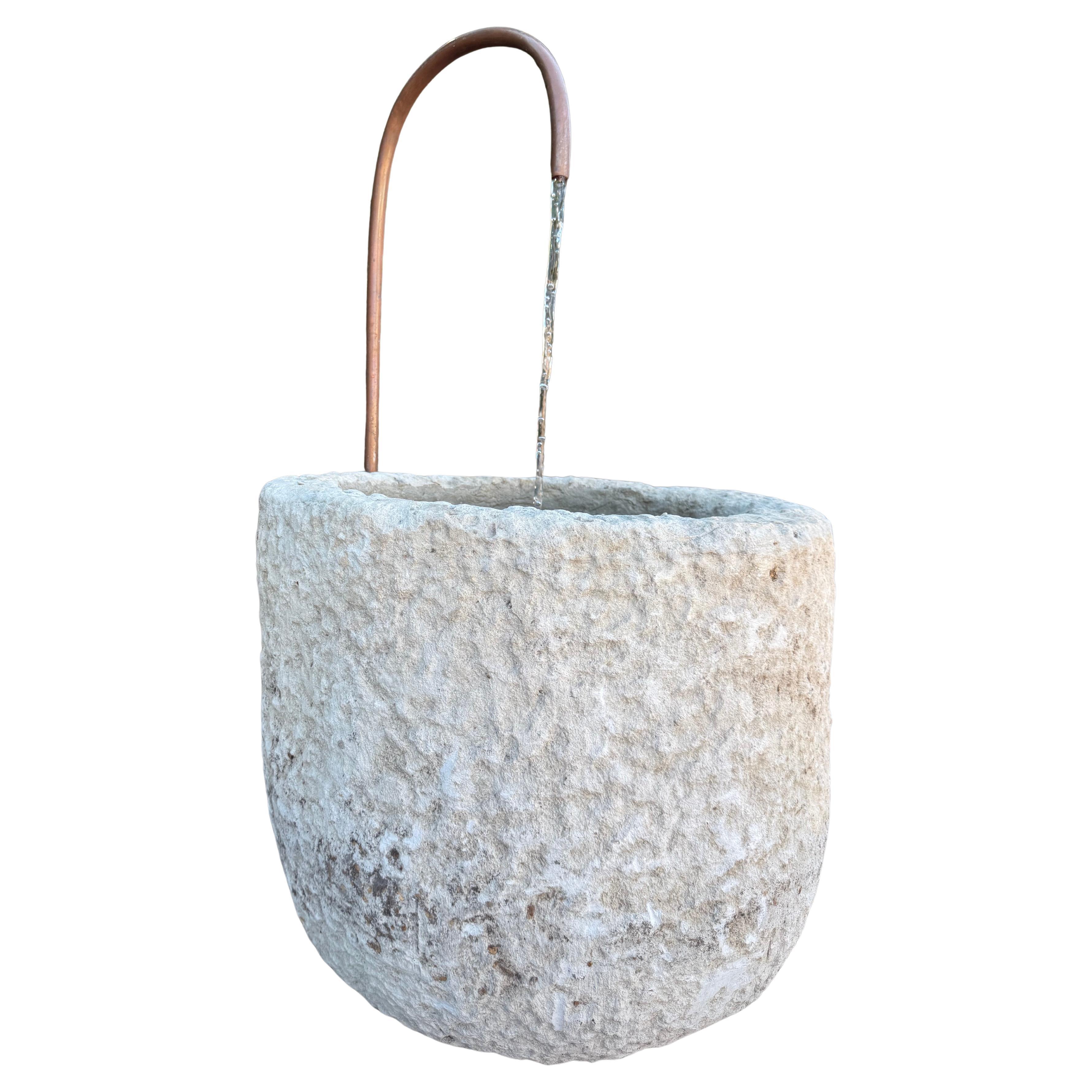 Large Limestone Trough Fountain For Sale