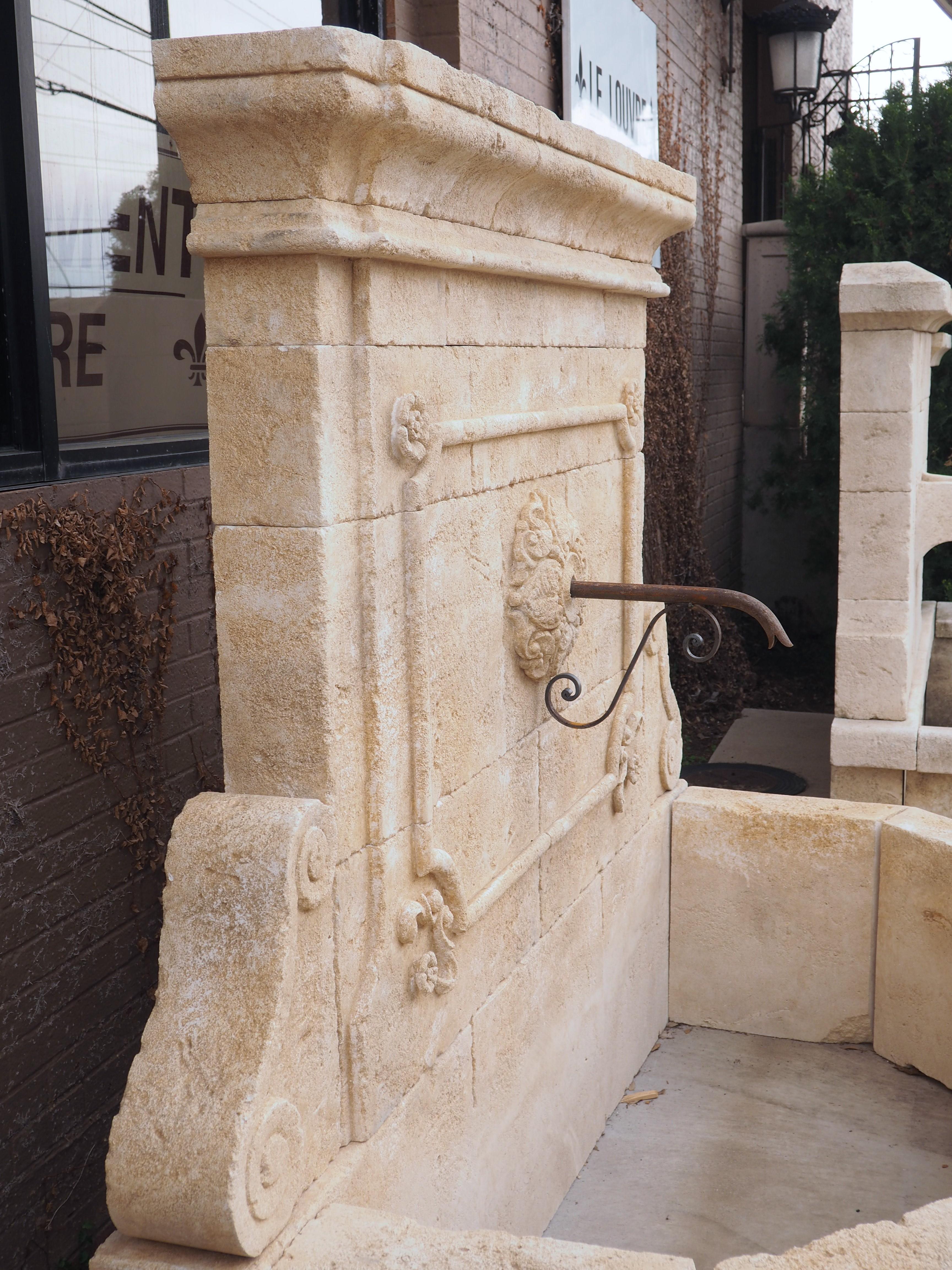 Large Limestone Wall Fountain from the Vaucluse, Provence France For Sale 2
