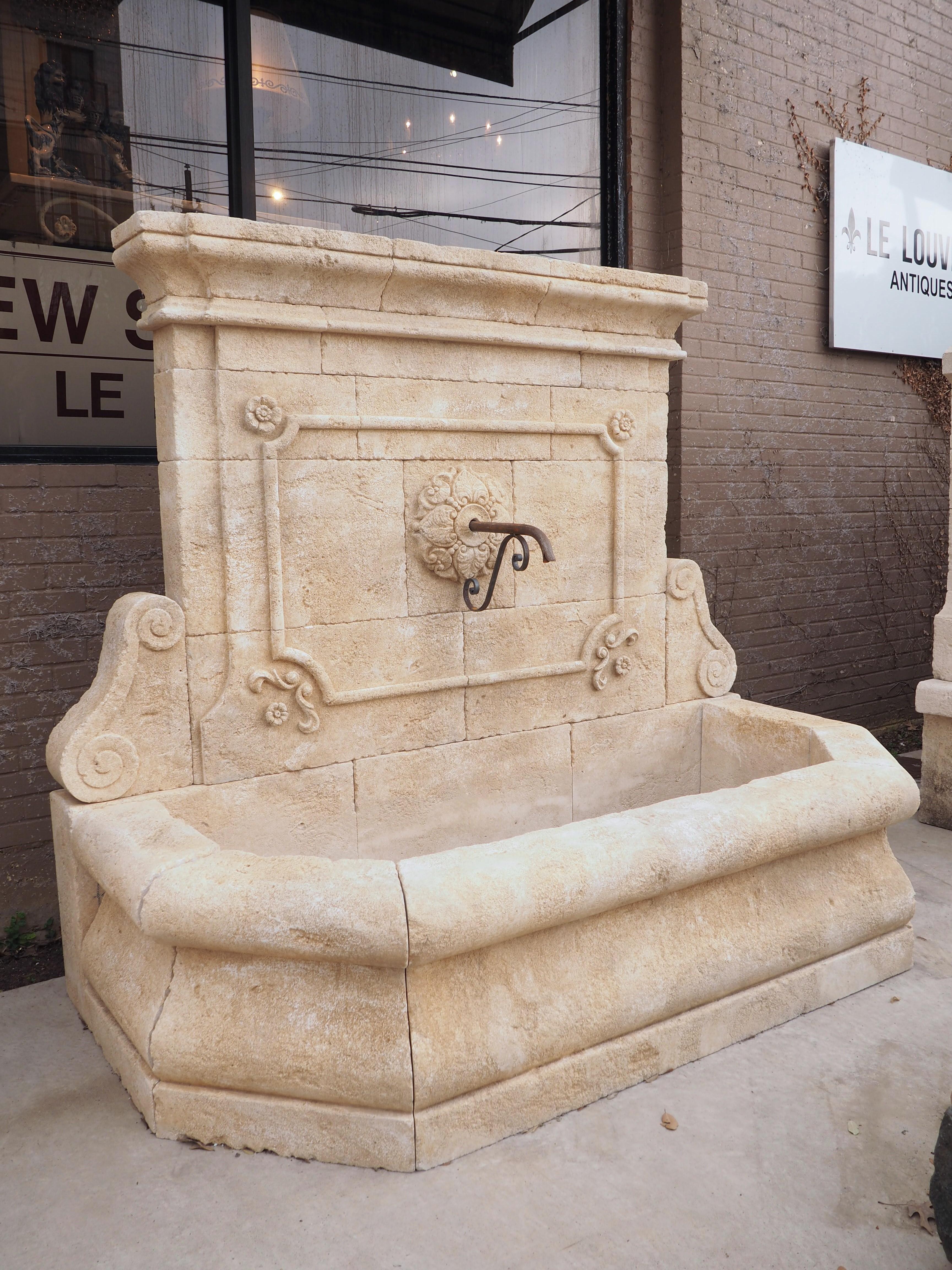 Large Limestone Wall Fountain from the Vaucluse, Provence France For Sale 3