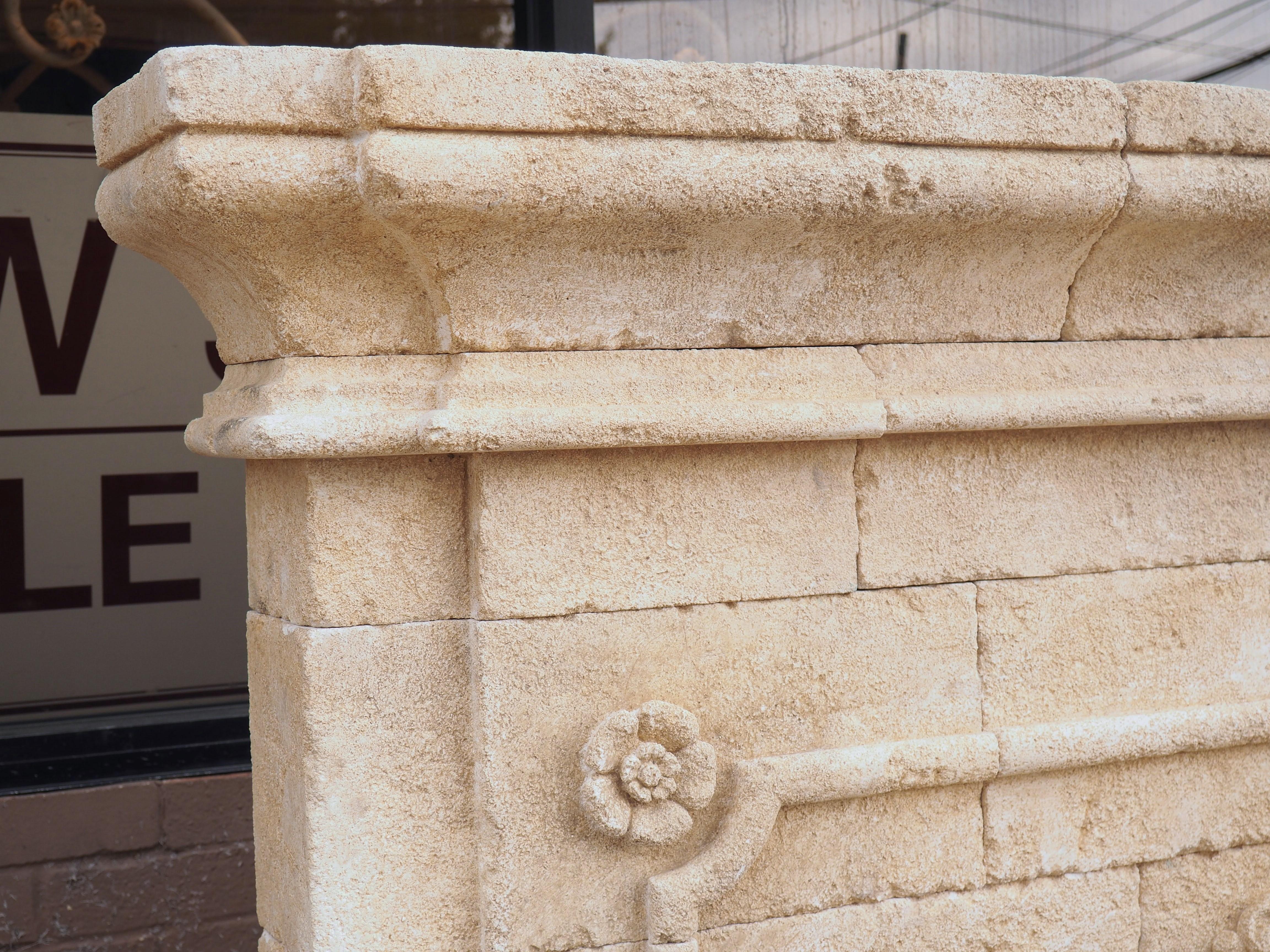 French Large Limestone Wall Fountain from the Vaucluse, Provence France For Sale