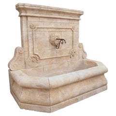 Used Large Limestone Wall Fountain from the Vaucluse, Provence France