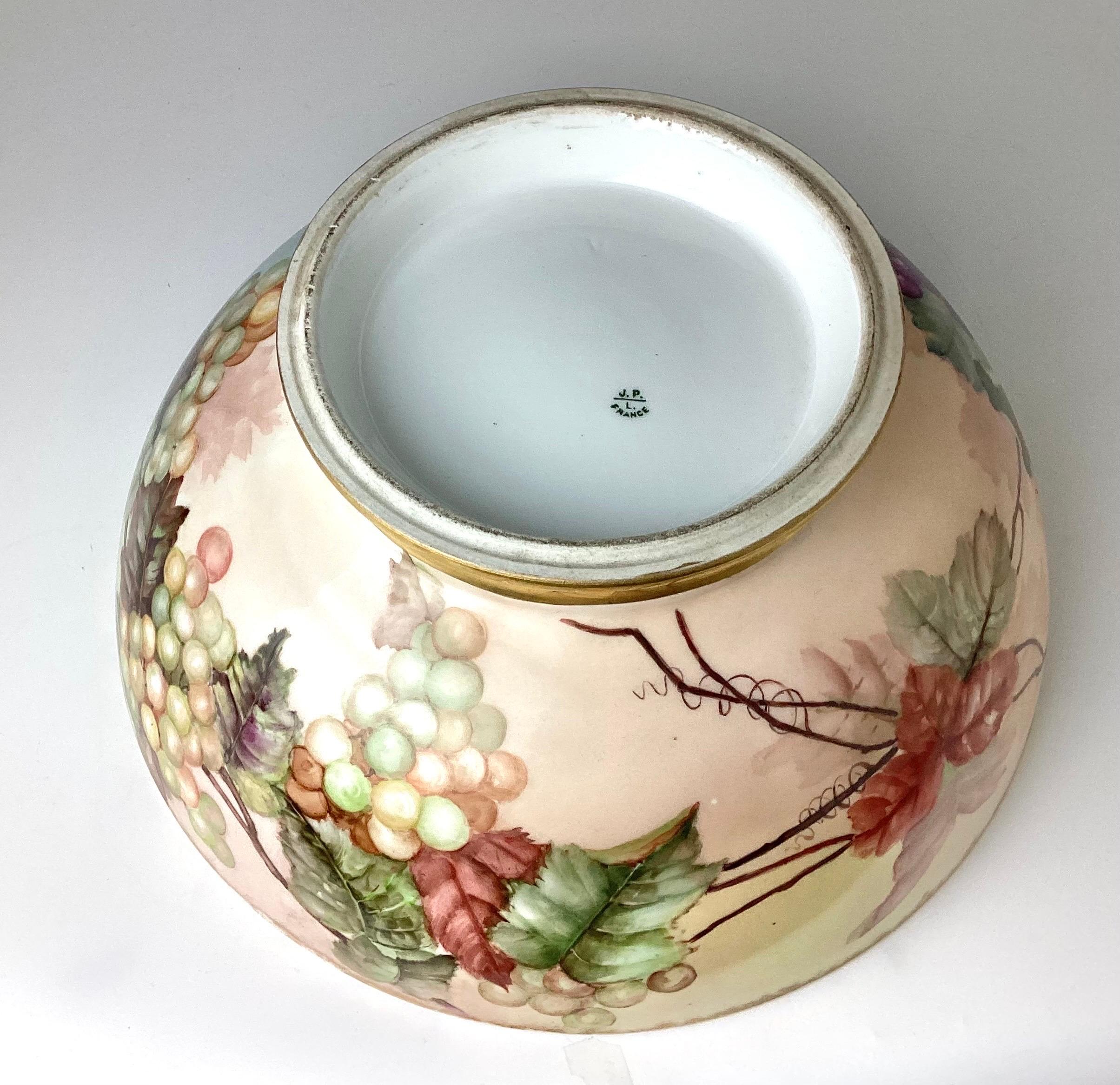 Large Limoges Hand Painted Center or Punch Bowl 3